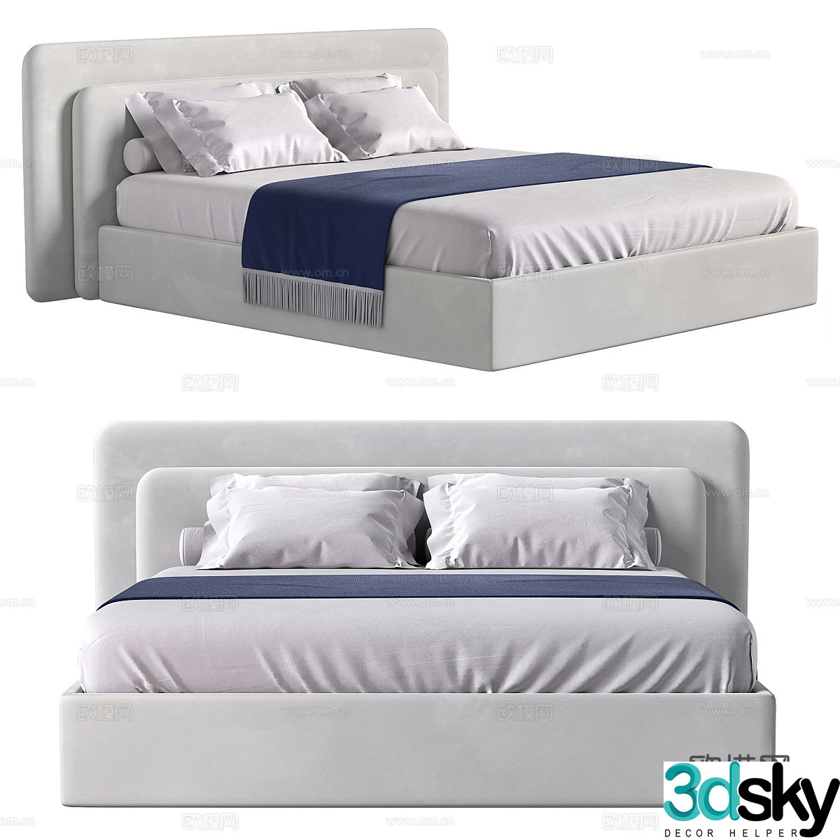 Double bed 3d model