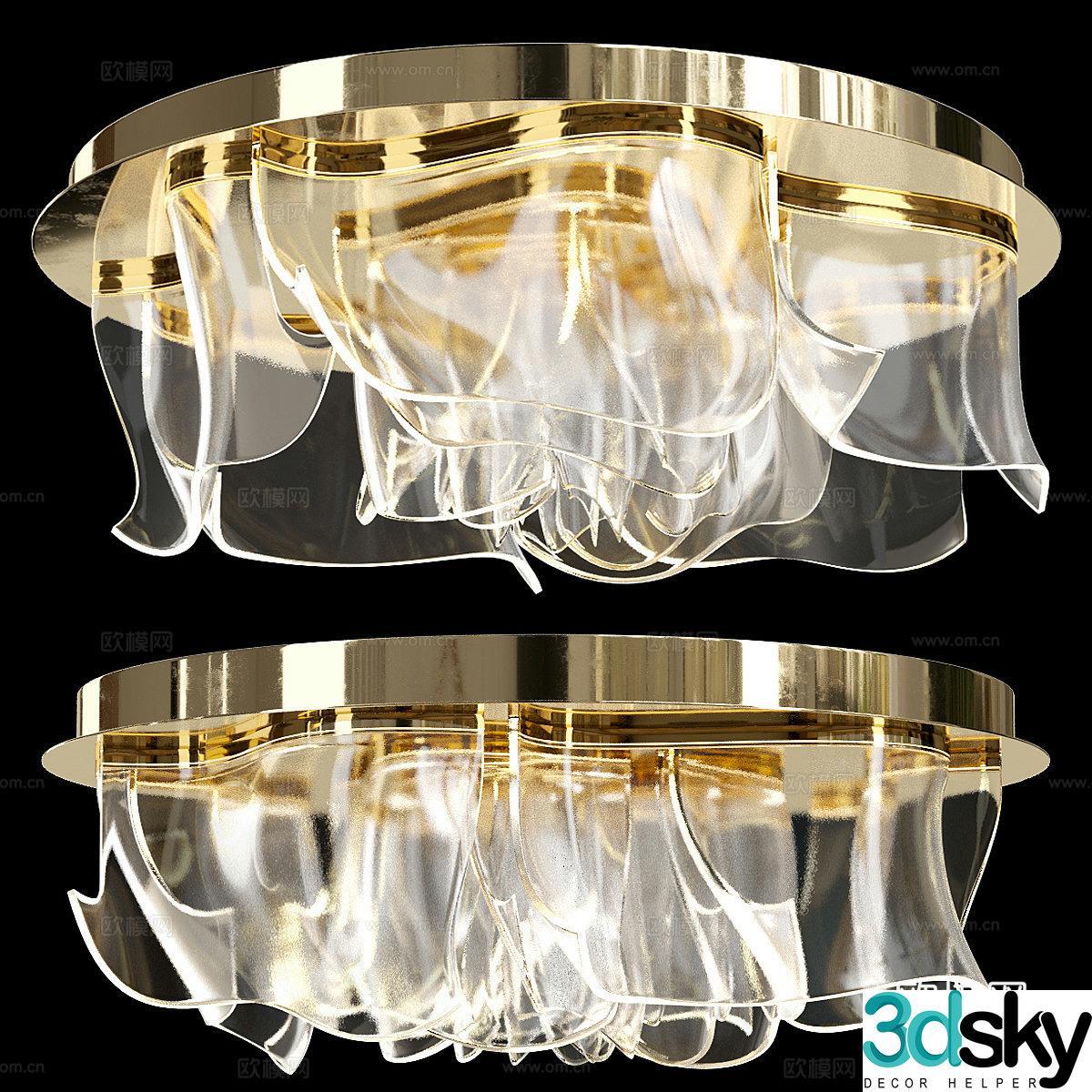 Modern light luxury ceiling light 3D model
