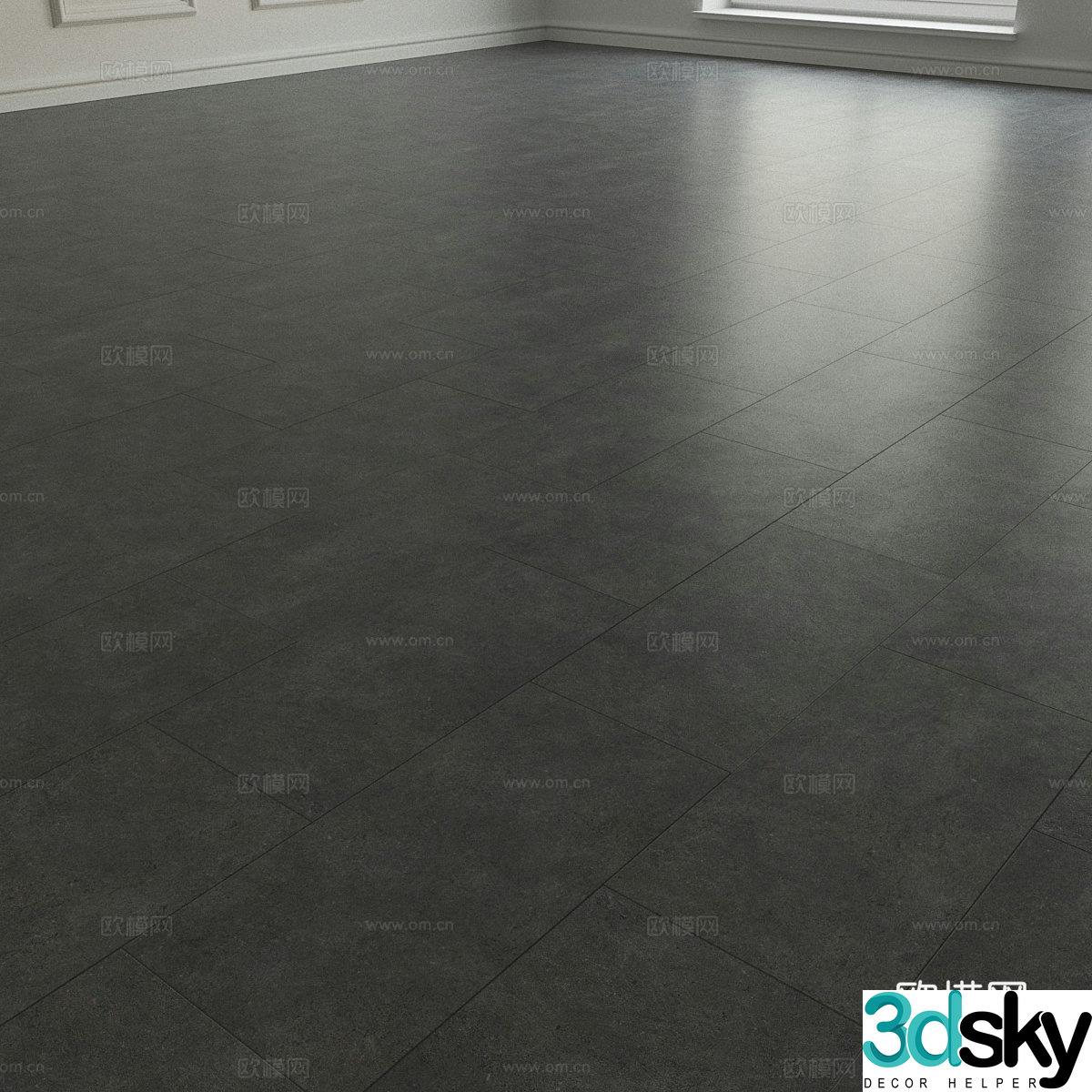 Modern Italian dark gray antique tiles Soft light tiles 3d model
