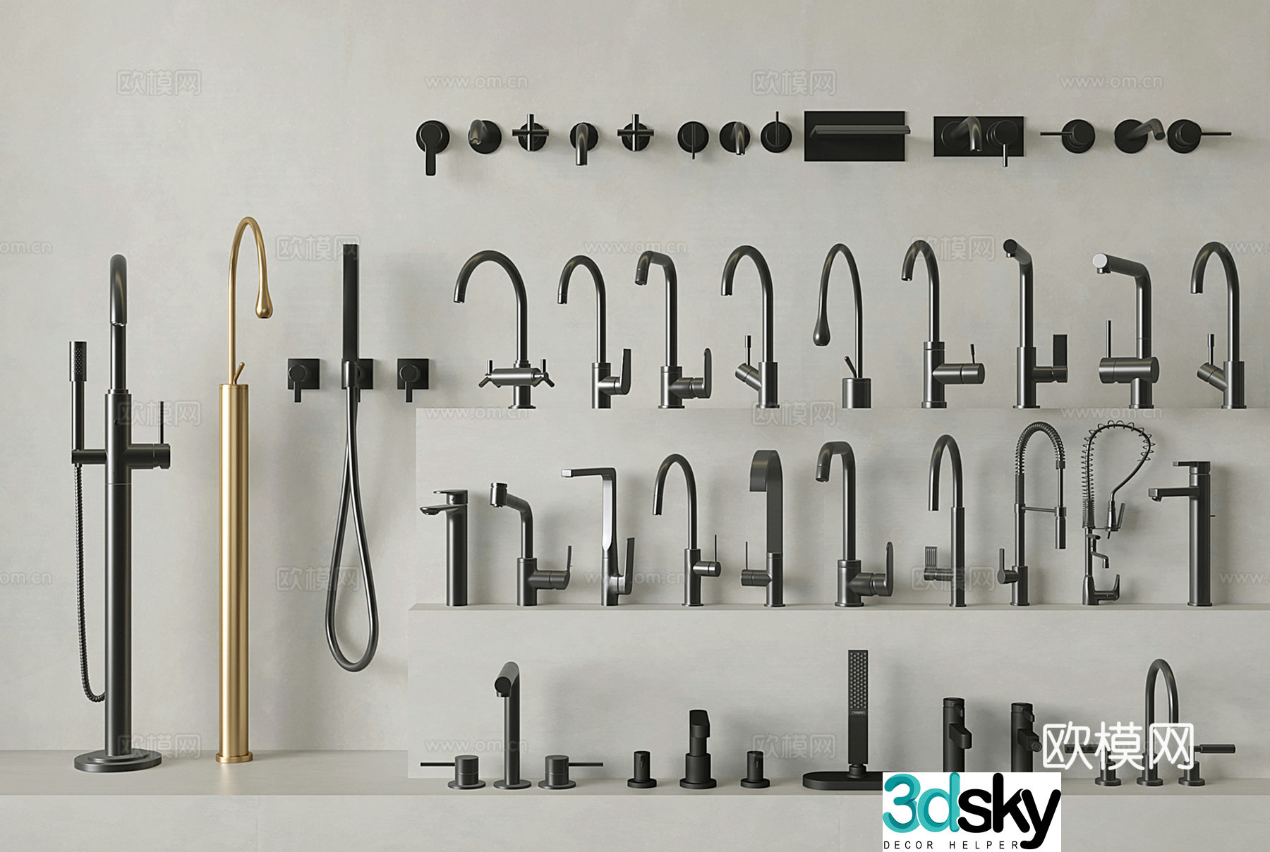 Modern metal faucet Vegetable basin faucet Wash basin faucet Wall faucet 3D model