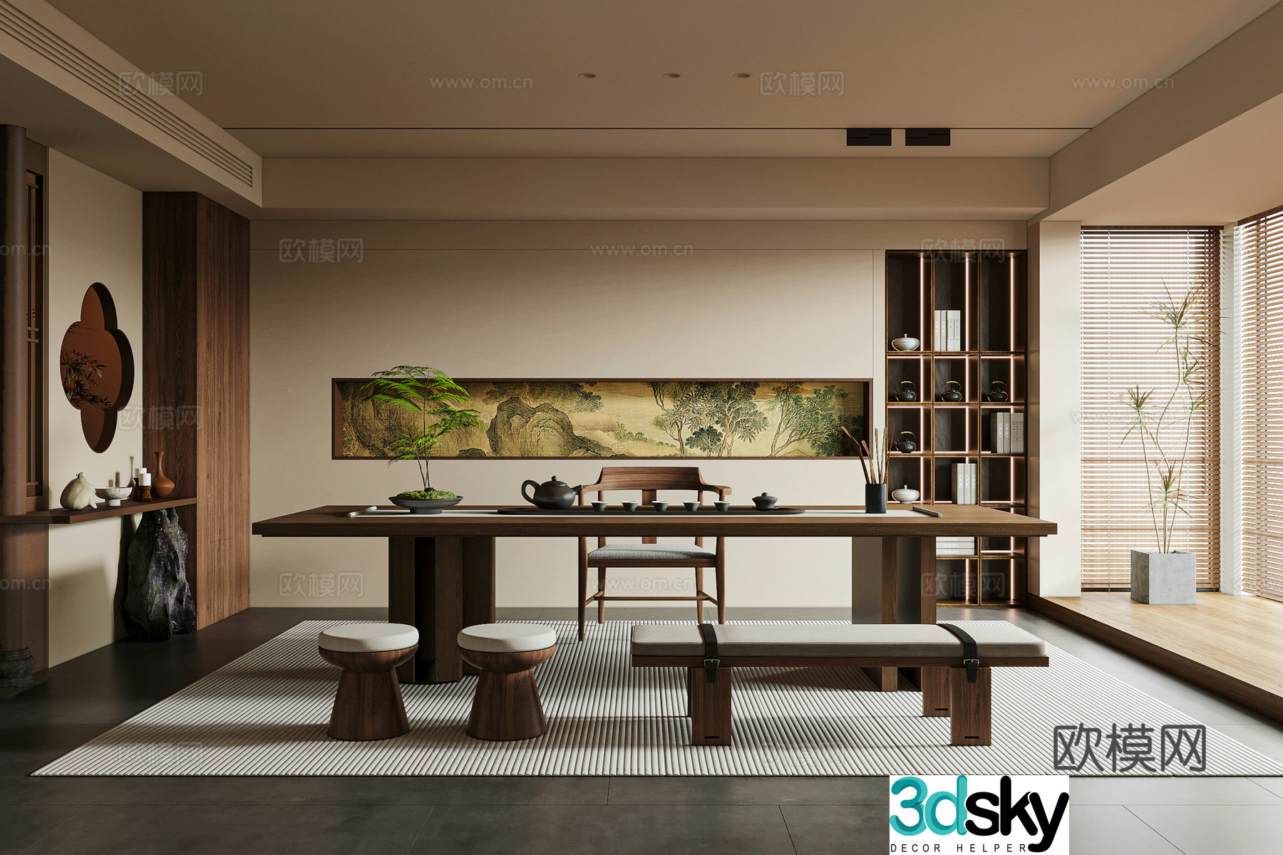 New Chinese tea room 3D model