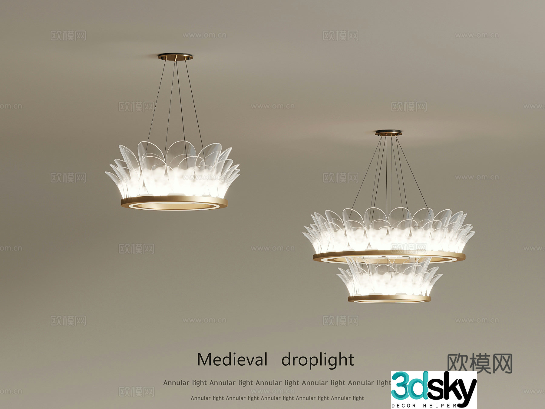 French chandeliers 3d model