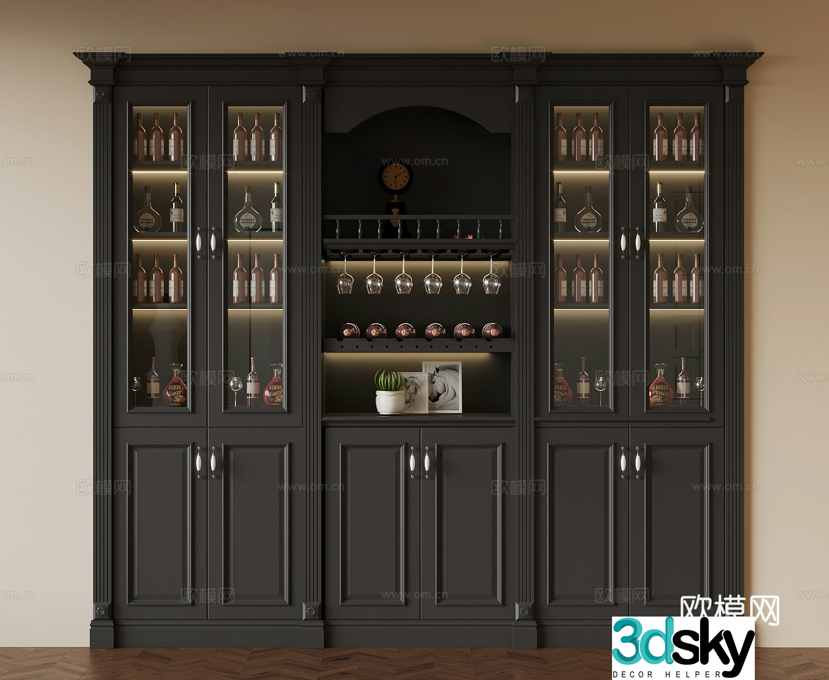 French wine cabinet 3D model