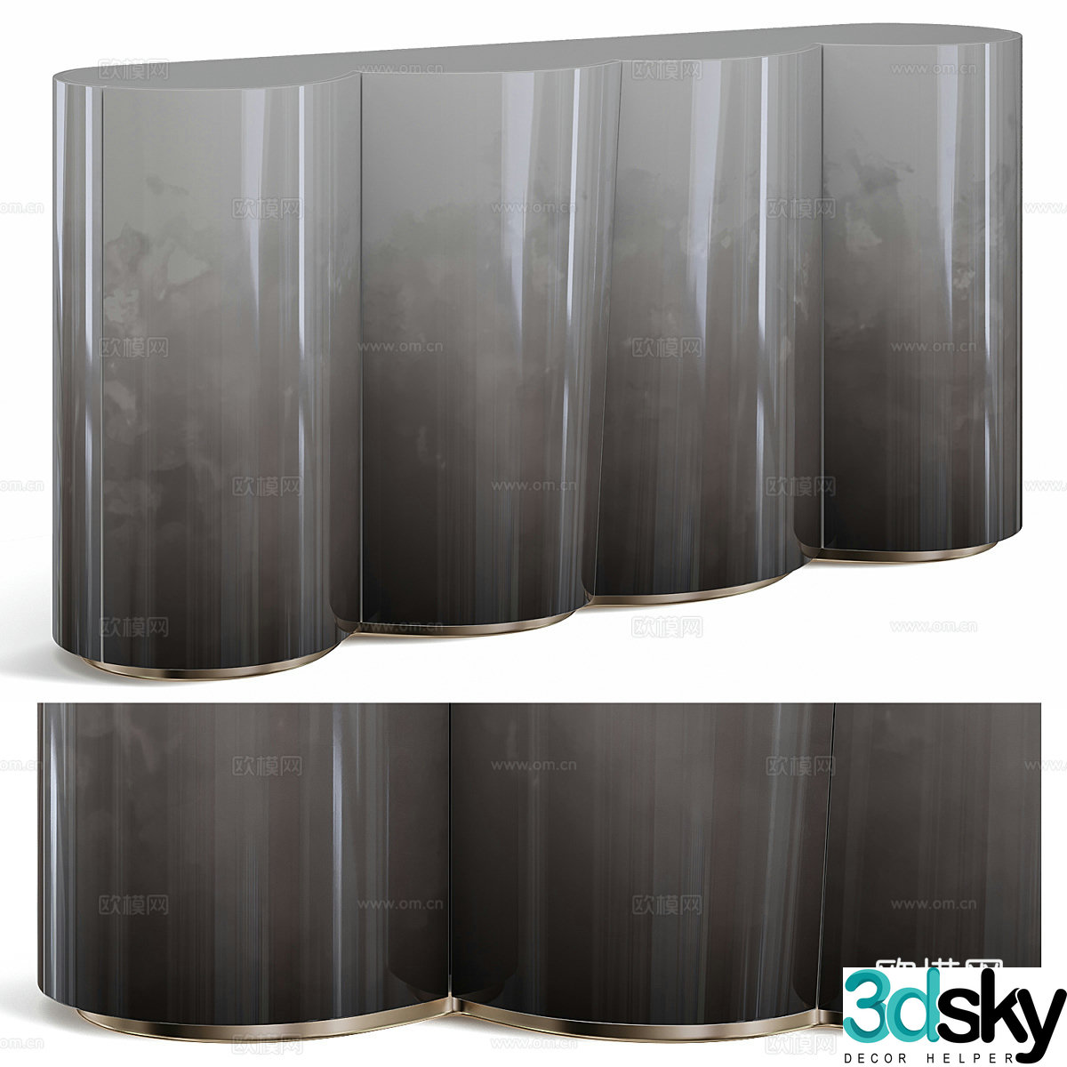 Modern Italian light luxury end viewing platform entrance table 3D model