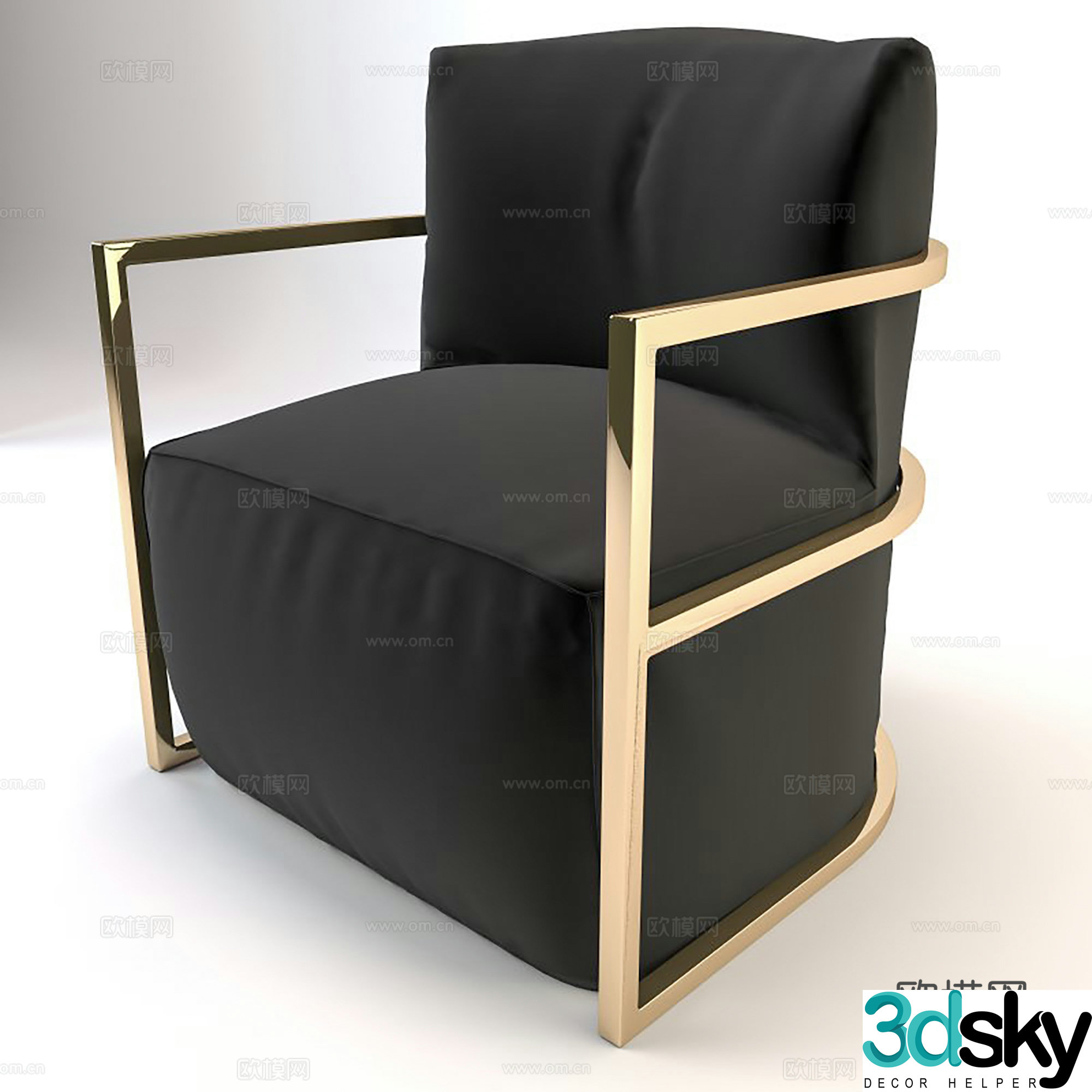 Modern minimalist leisure chair cloth chair book chair 3d model