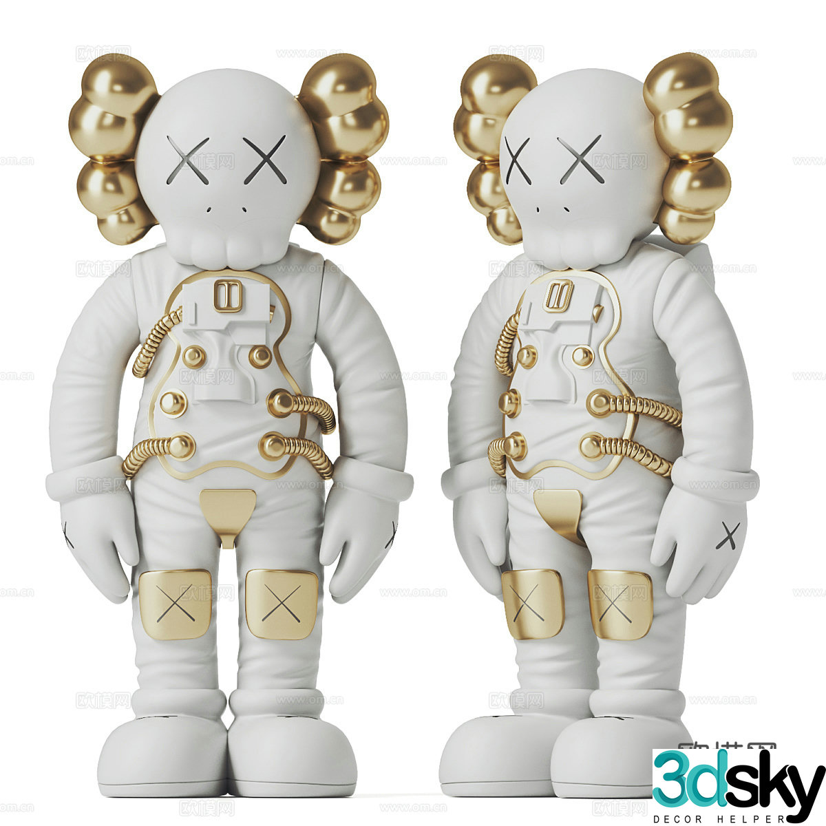Modern KAWS Astronaut Doll 3D Model