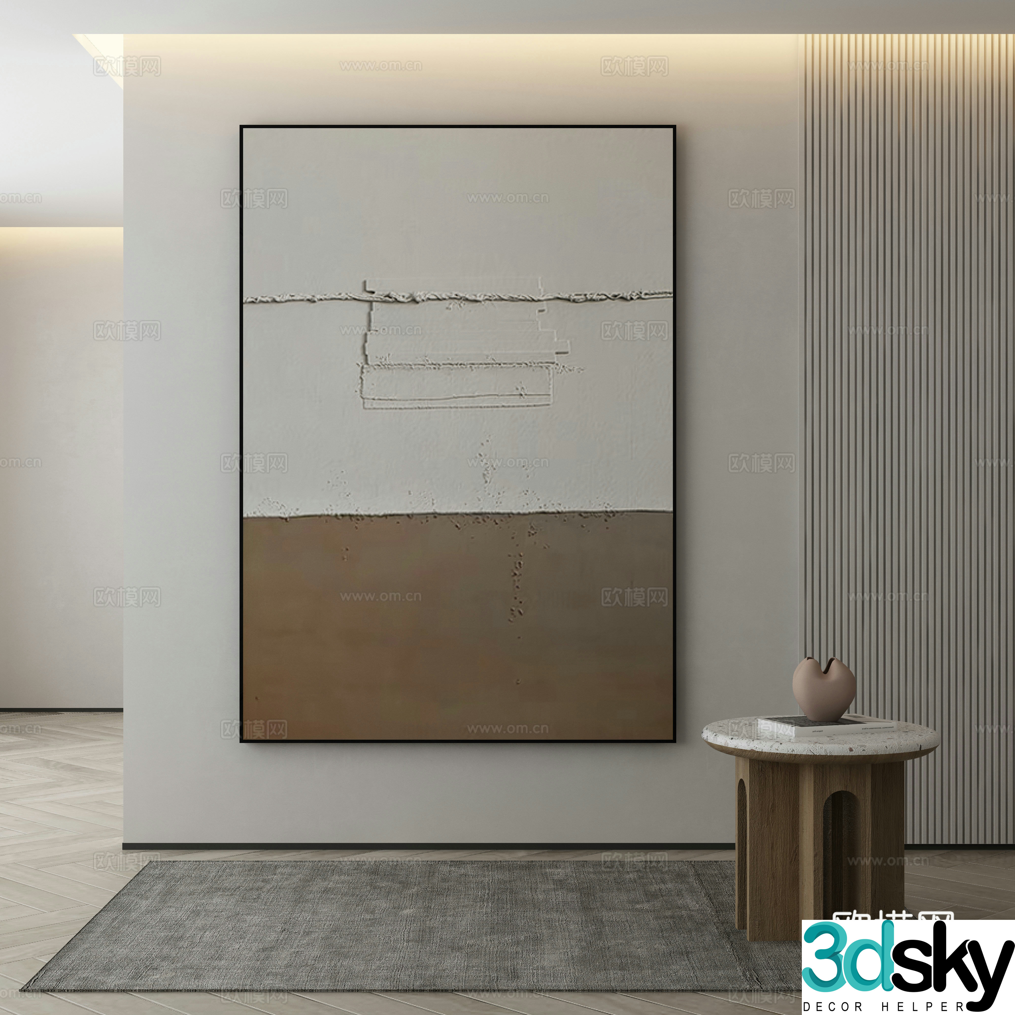 Modern Wasabi Hanging Painting Oil Painting 3D Model