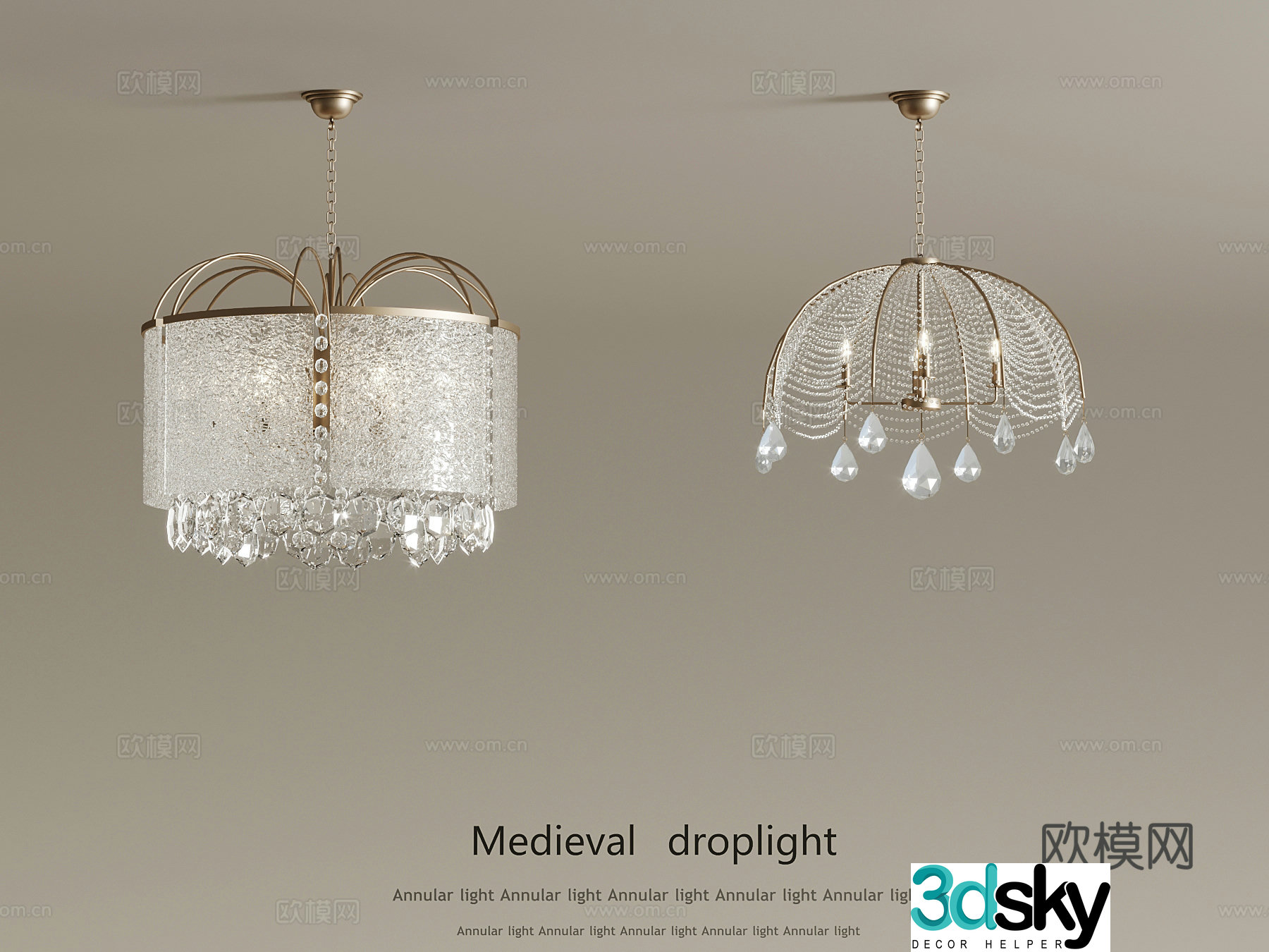 French chandeliers 3d model