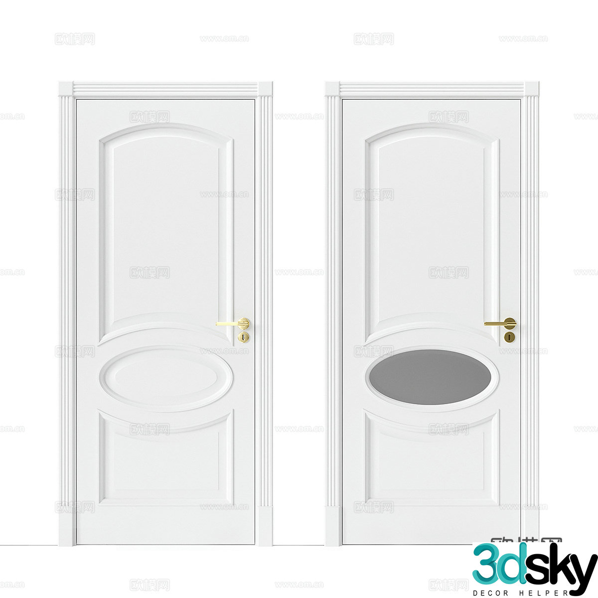 French simple room door Door Simple room door Entrance door Single open door Bedroom door 3D model