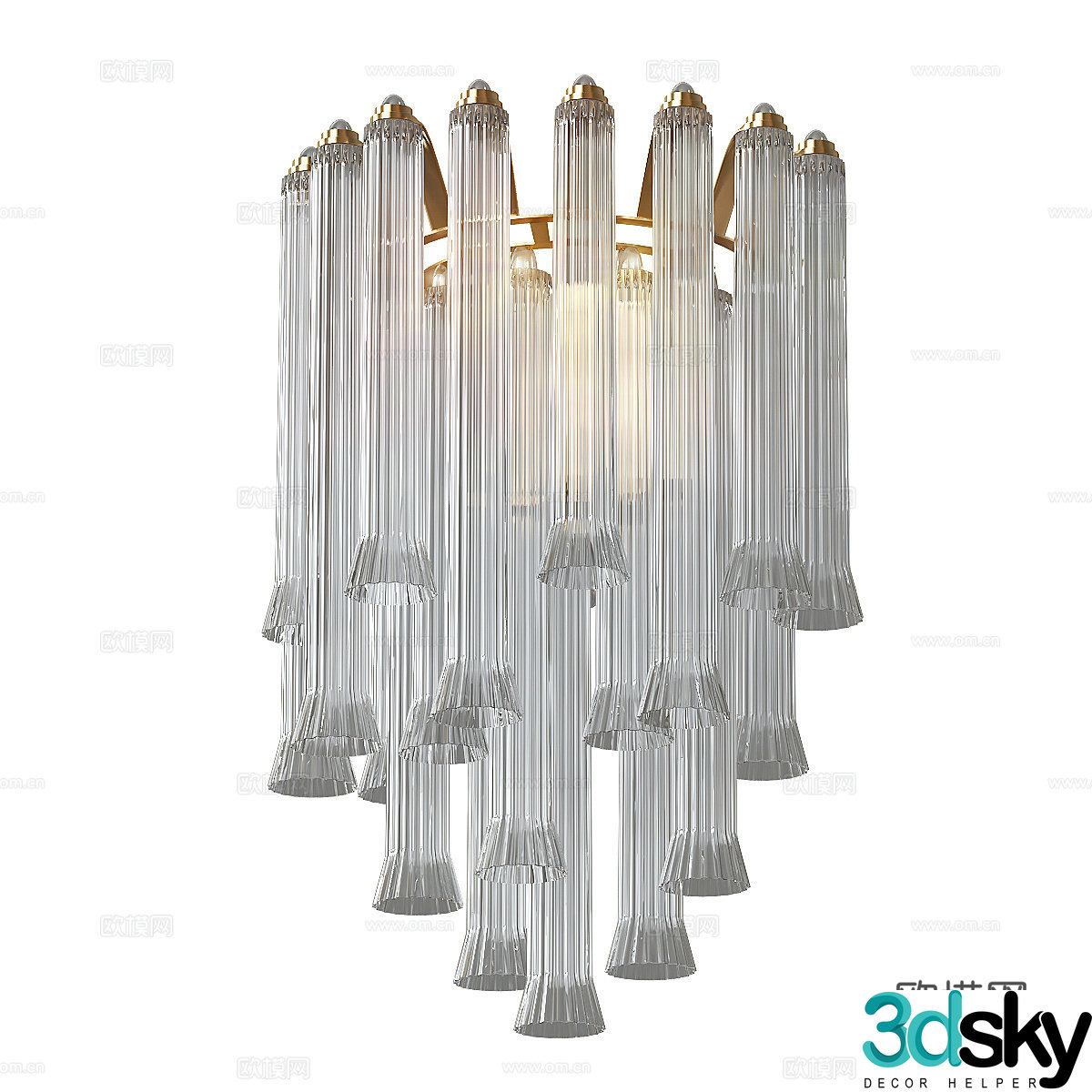 Modern Italian light luxury Lorelei large waterfall wall light 3D model