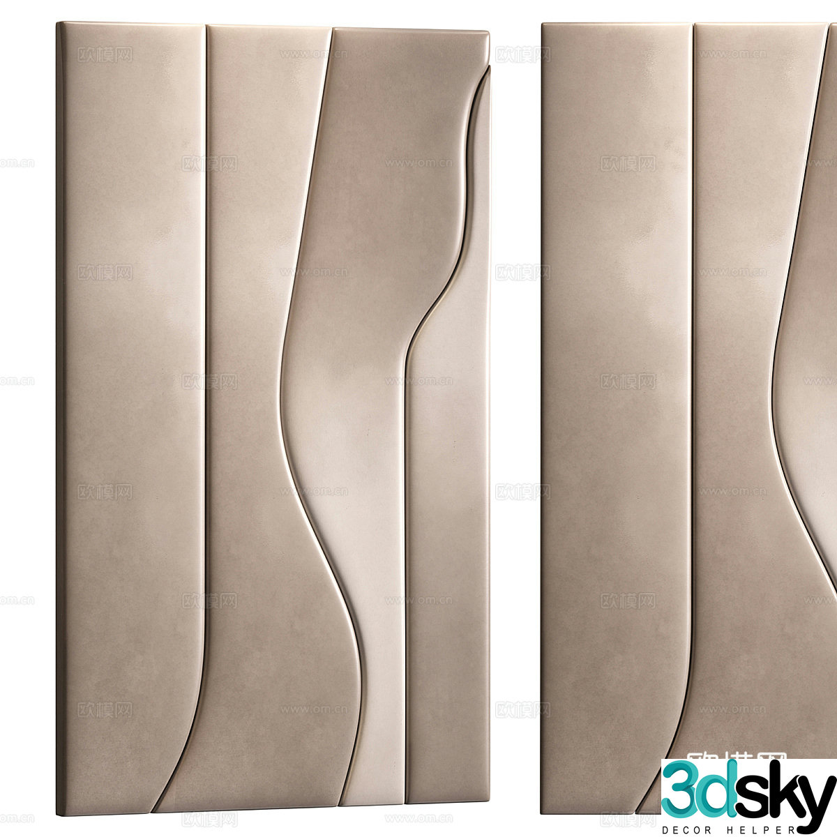 Modern Italian hard-pack artistic wall decoration 3d model
