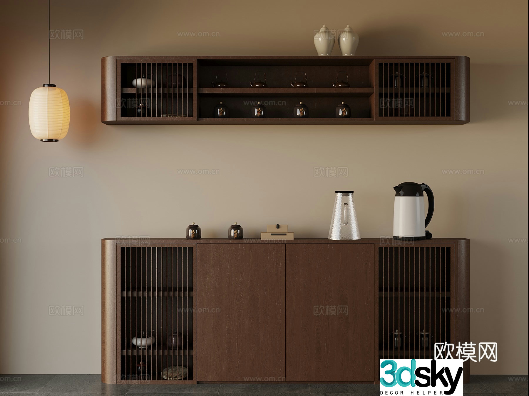 New Chinese style tea cabinet sideboard 3D model