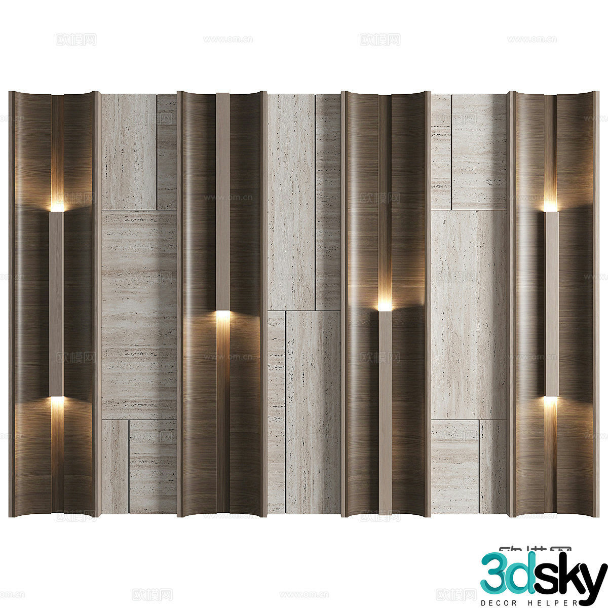 Modern Italian light luxury decorative wall panel 3D model