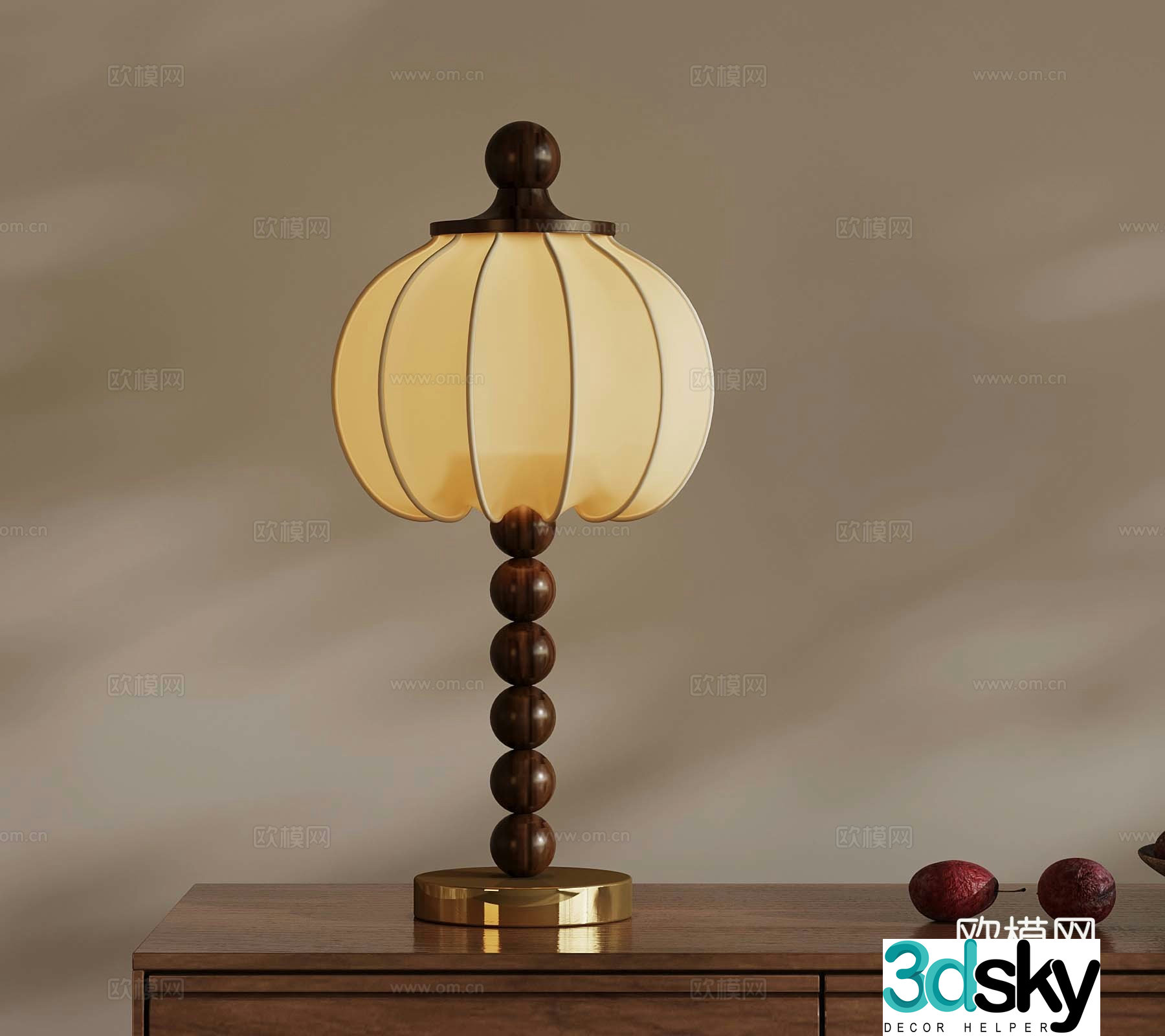 French medieval style table lamp 3d model