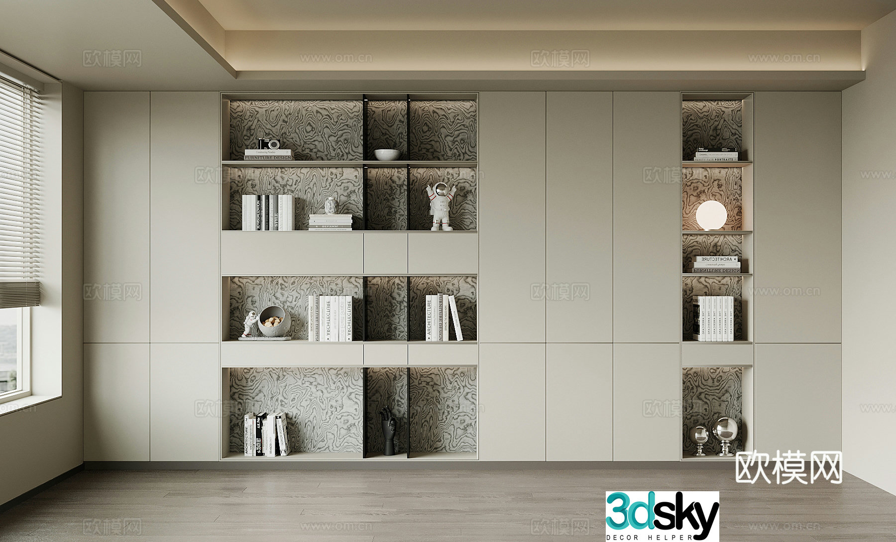 Modern Italian bookcase 3d model
