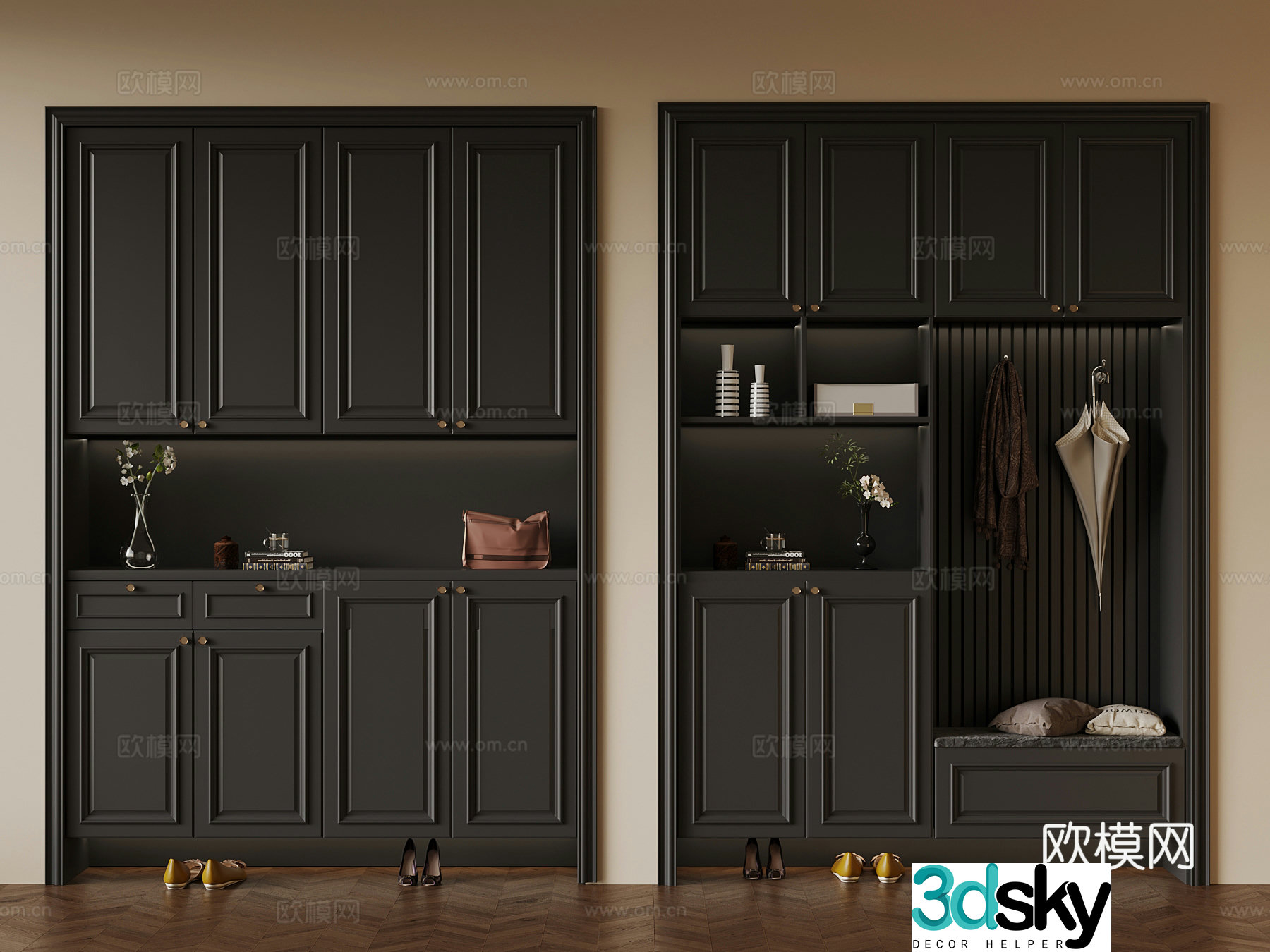 French shoe cabinet 3d model
