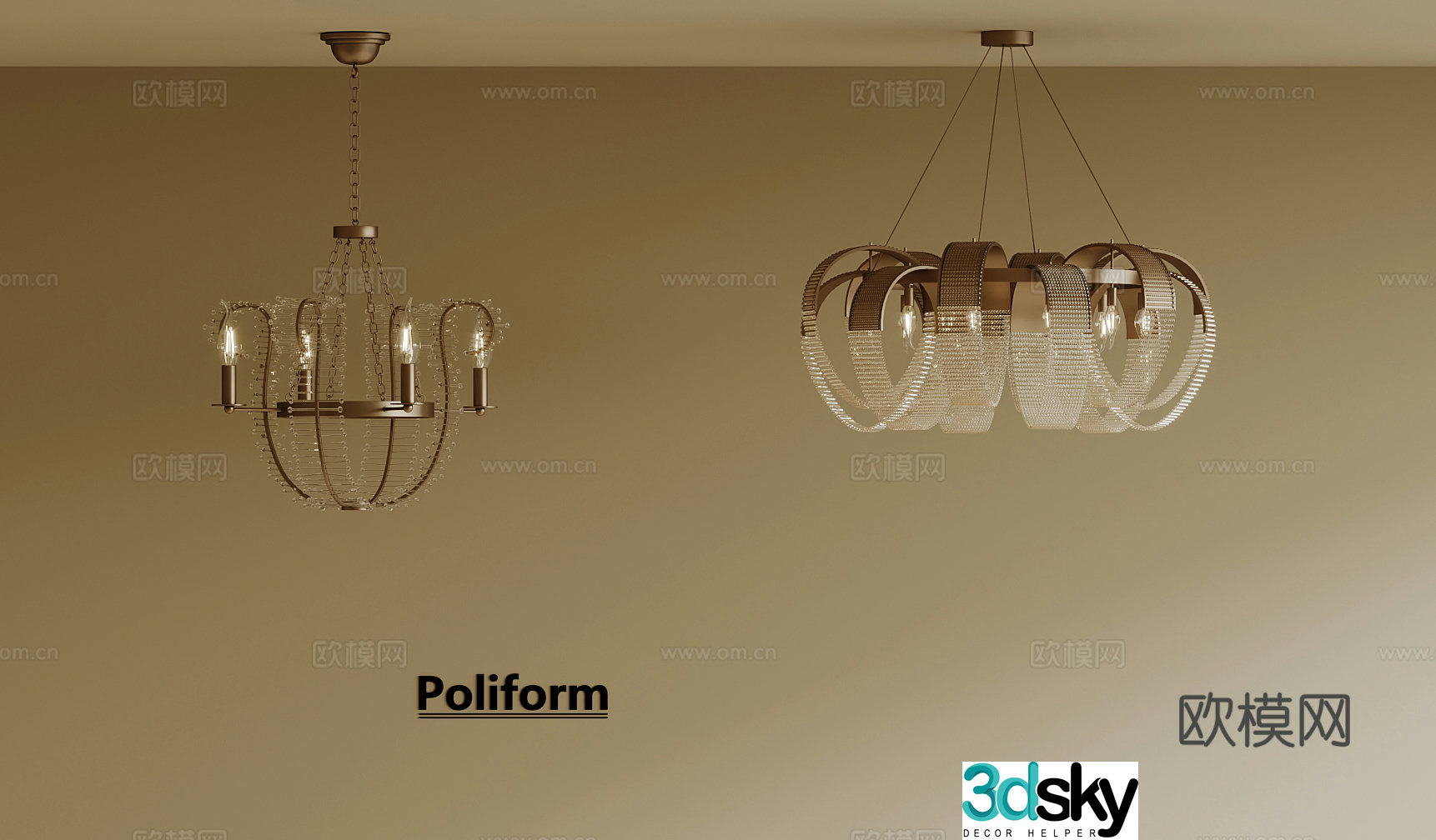 French chandeliers 3d model