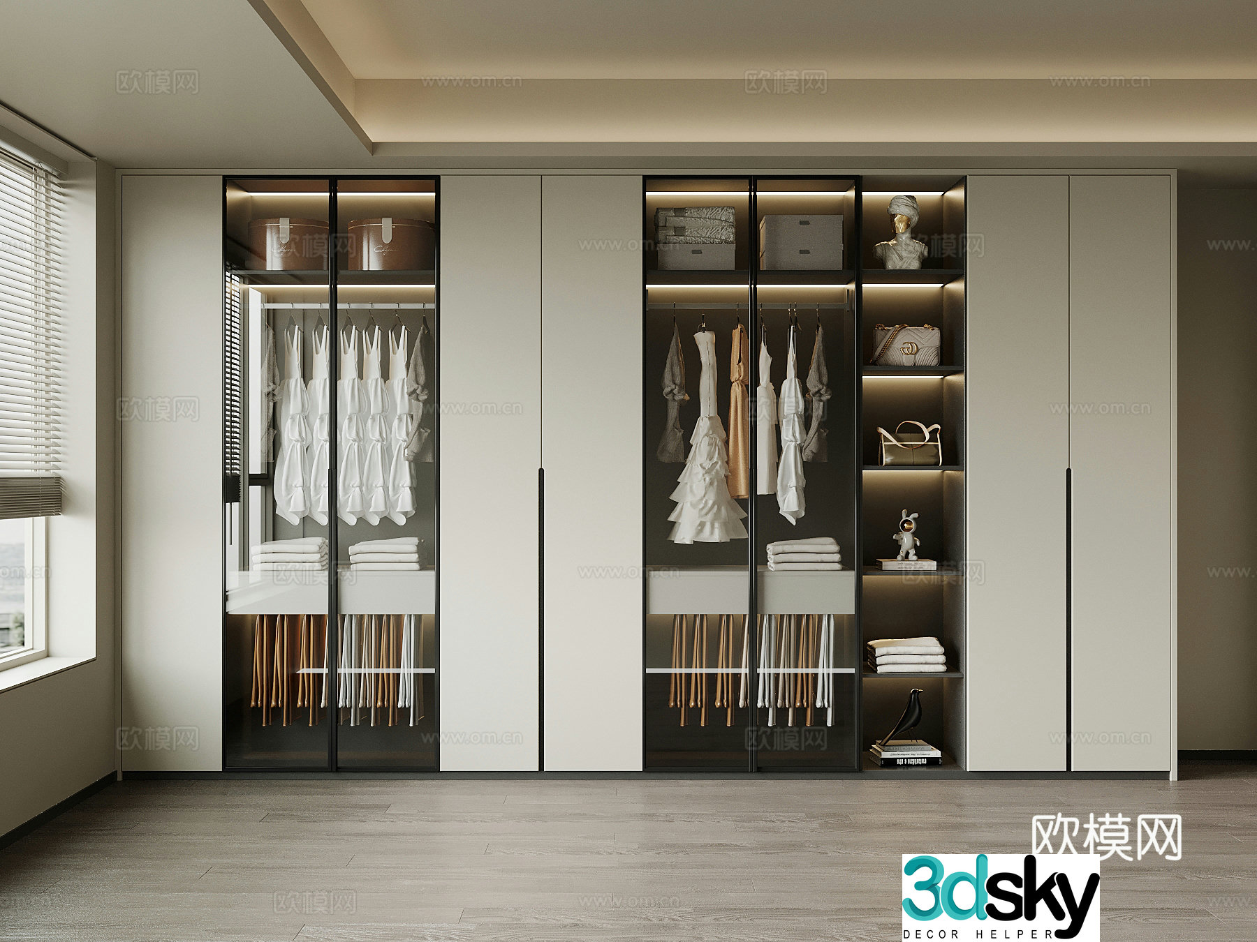 Modern Italian wardrobe 3d model