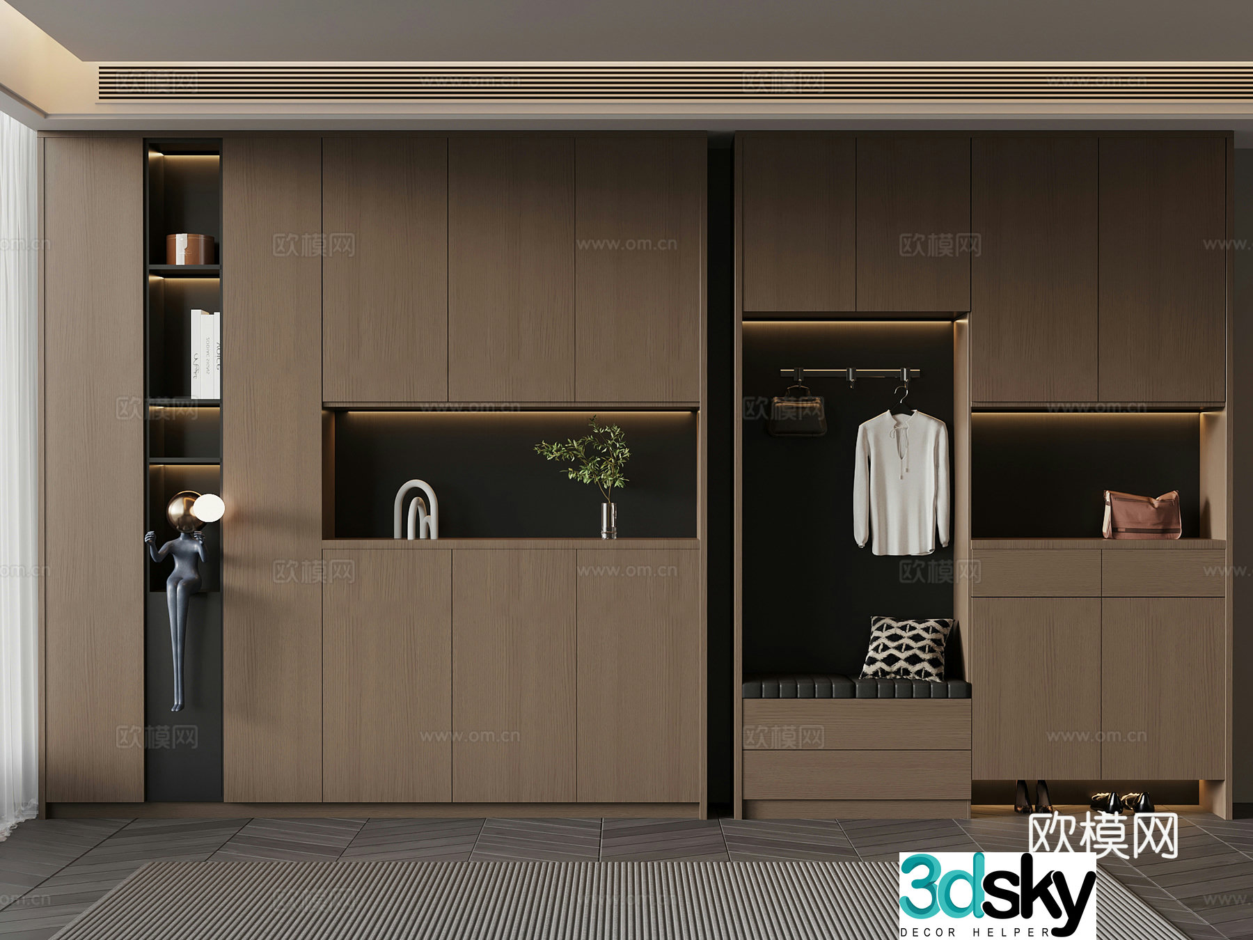 Modern shoe cabinet 3d model