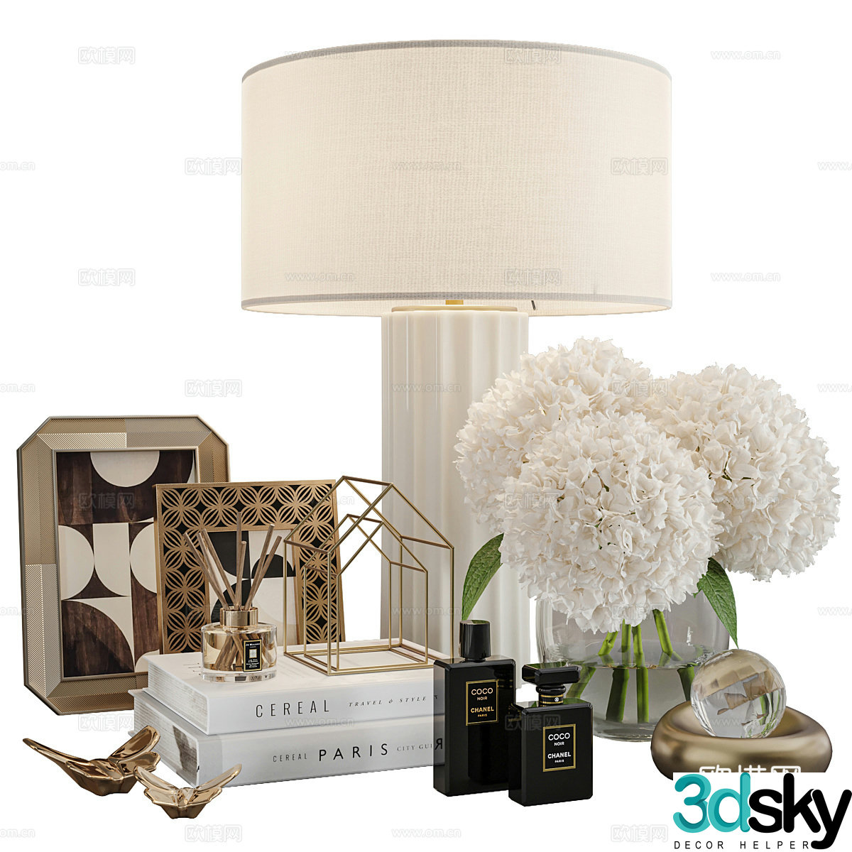 Modern light luxury jewelry ornament combination 3D model