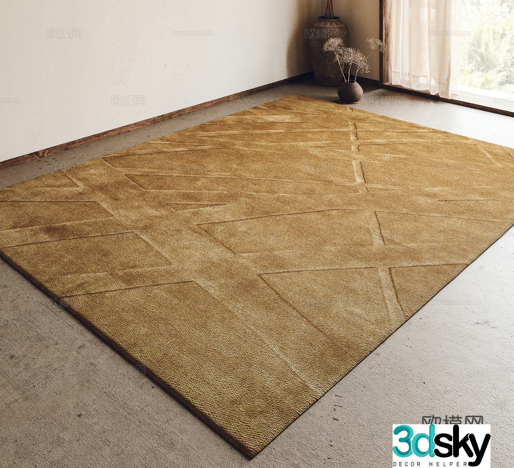 Modern carpet Fabric carpet Living room carpet Bedroom carpet 3d model