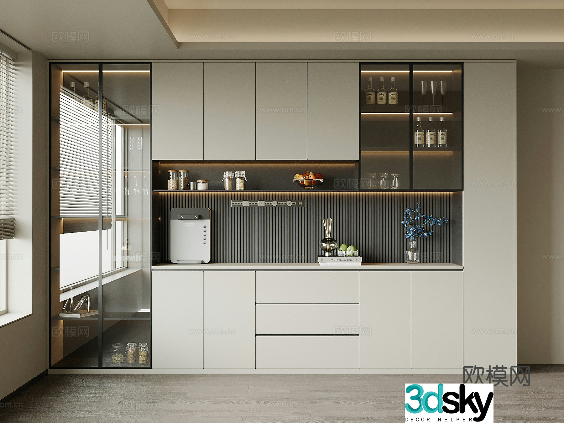Modern Italian wine cabinet sideboard 3D model