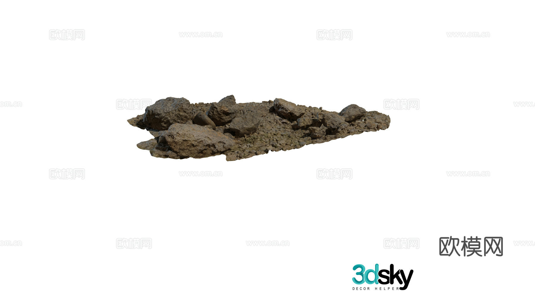 Modern pebbles sand gravel gravel seaside beach brick stone coastal rock combination 3d model