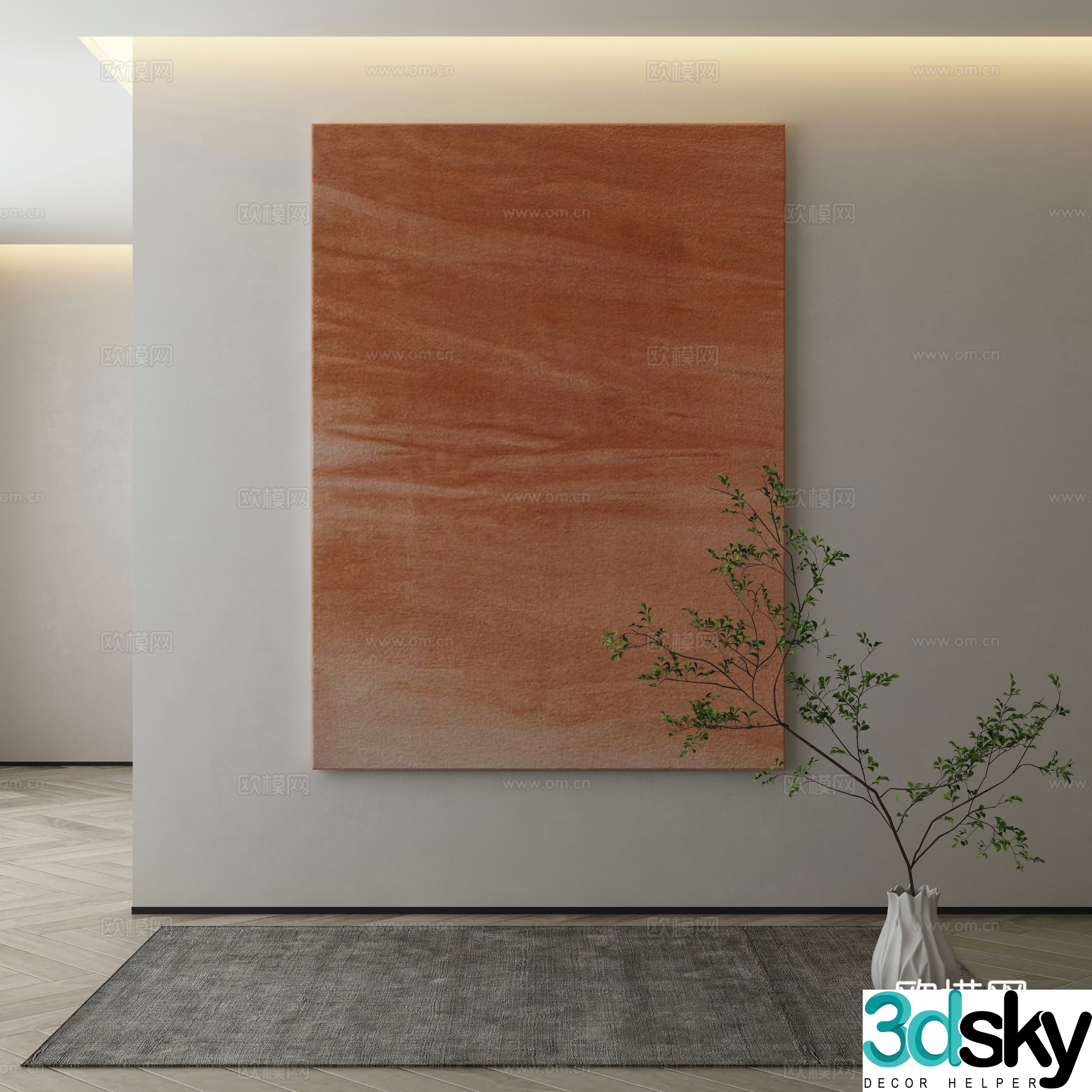 Modern Wasabi Hanging Painting Oil Painting 3D Model