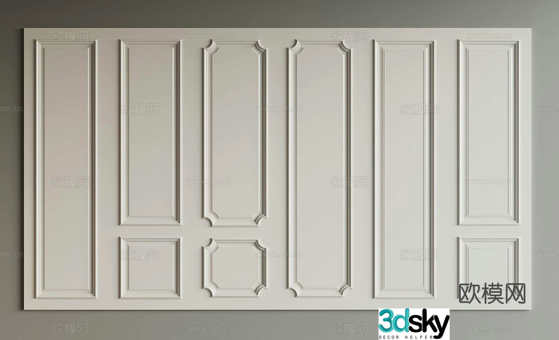 French wall panel 3d model