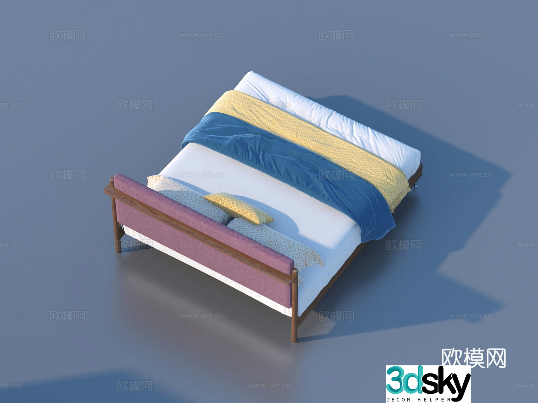 Double bed Simmons mattress 3d model