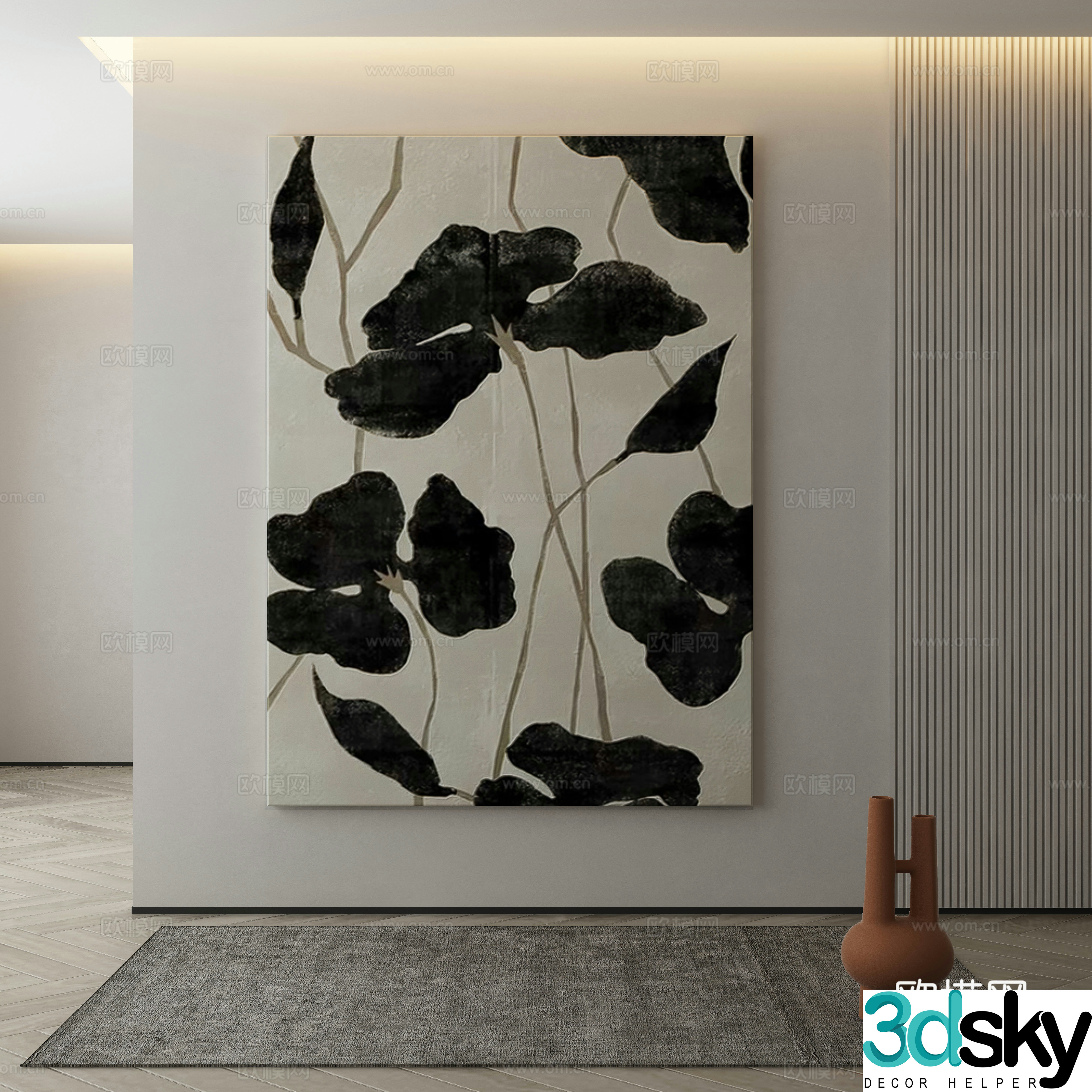 Modern Wasabi Hanging Painting Oil Painting 3D Model