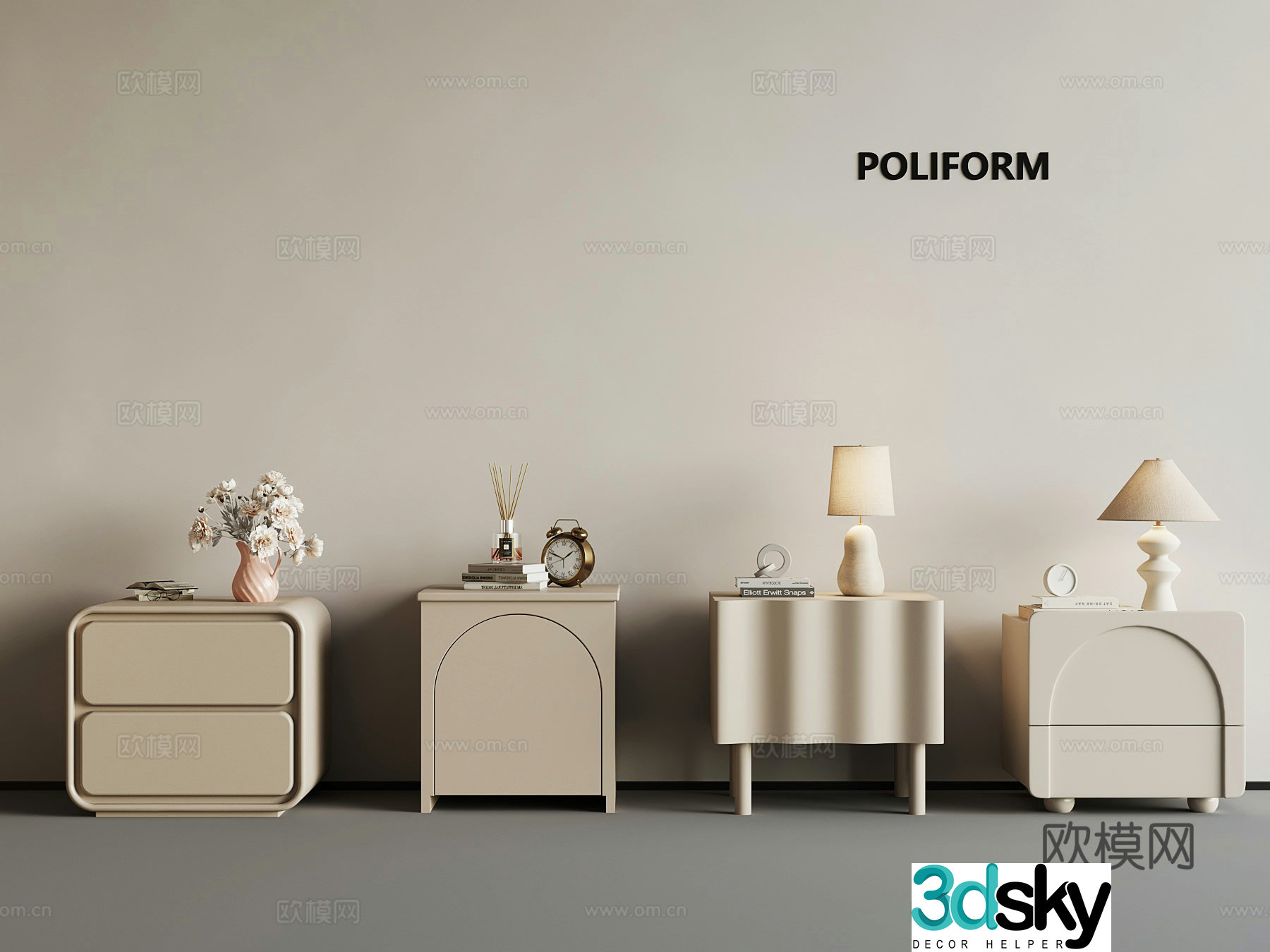 15 French nightstand 3D model