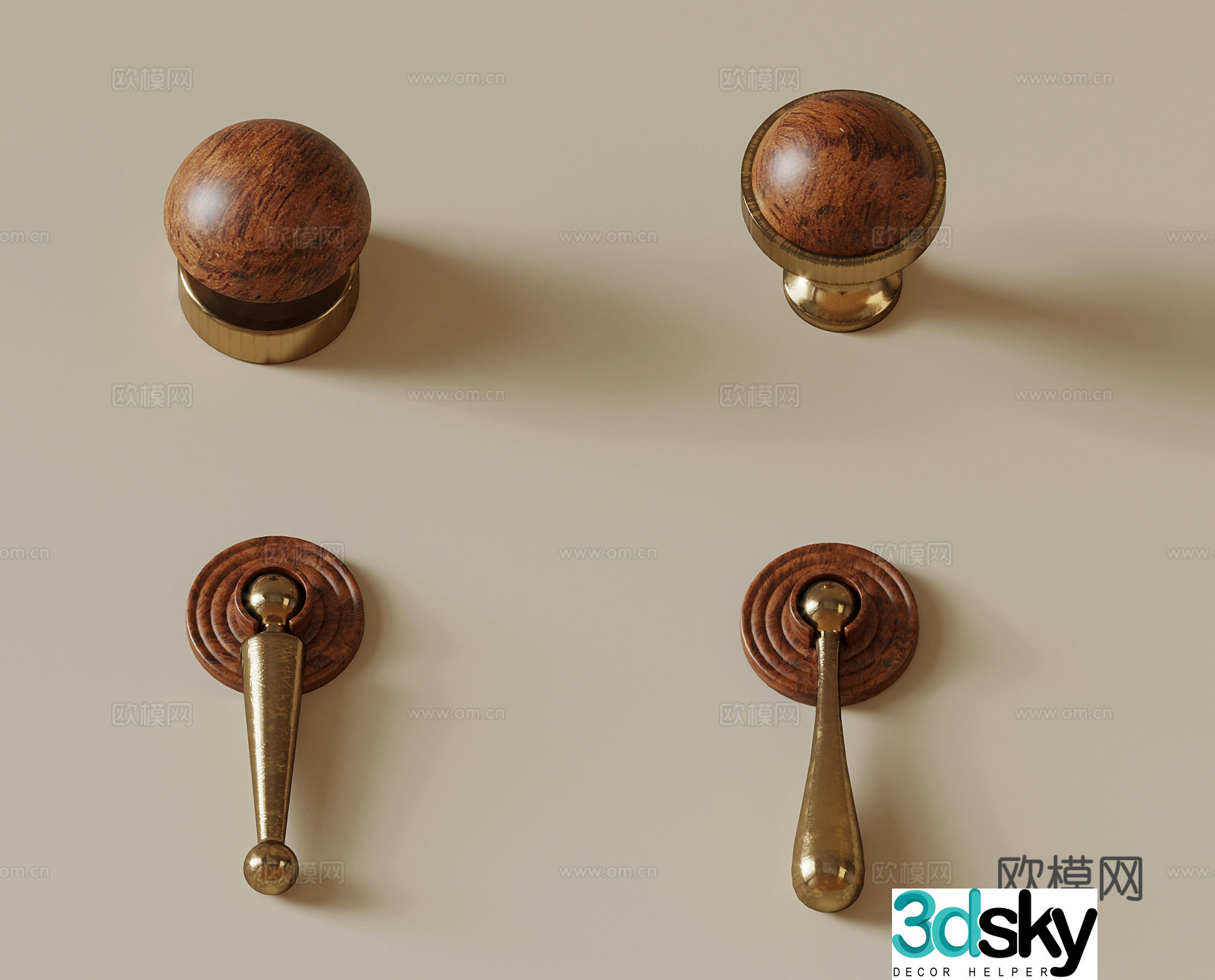 Middle style handle door handle 3D model