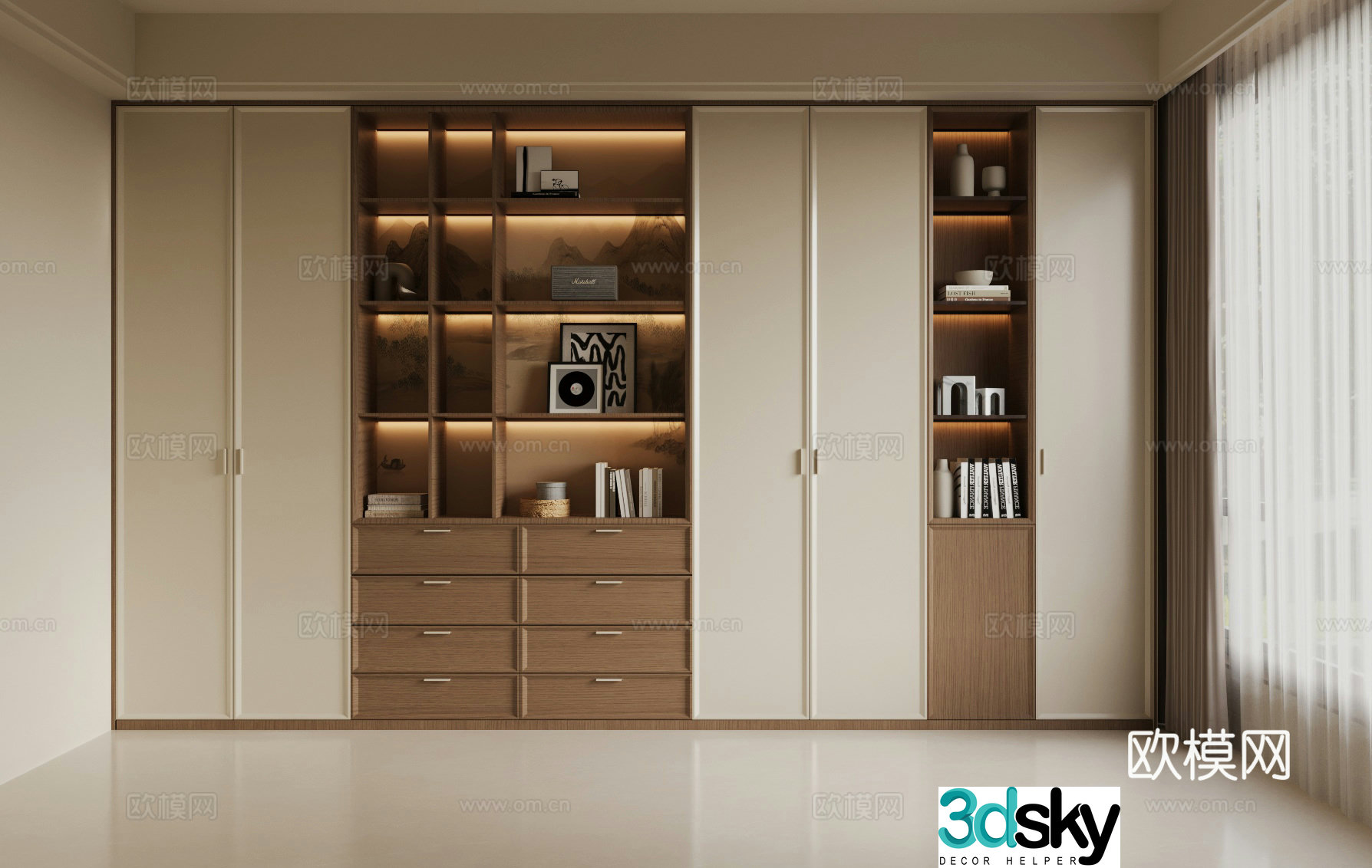 New Chinese bookcase 3D model