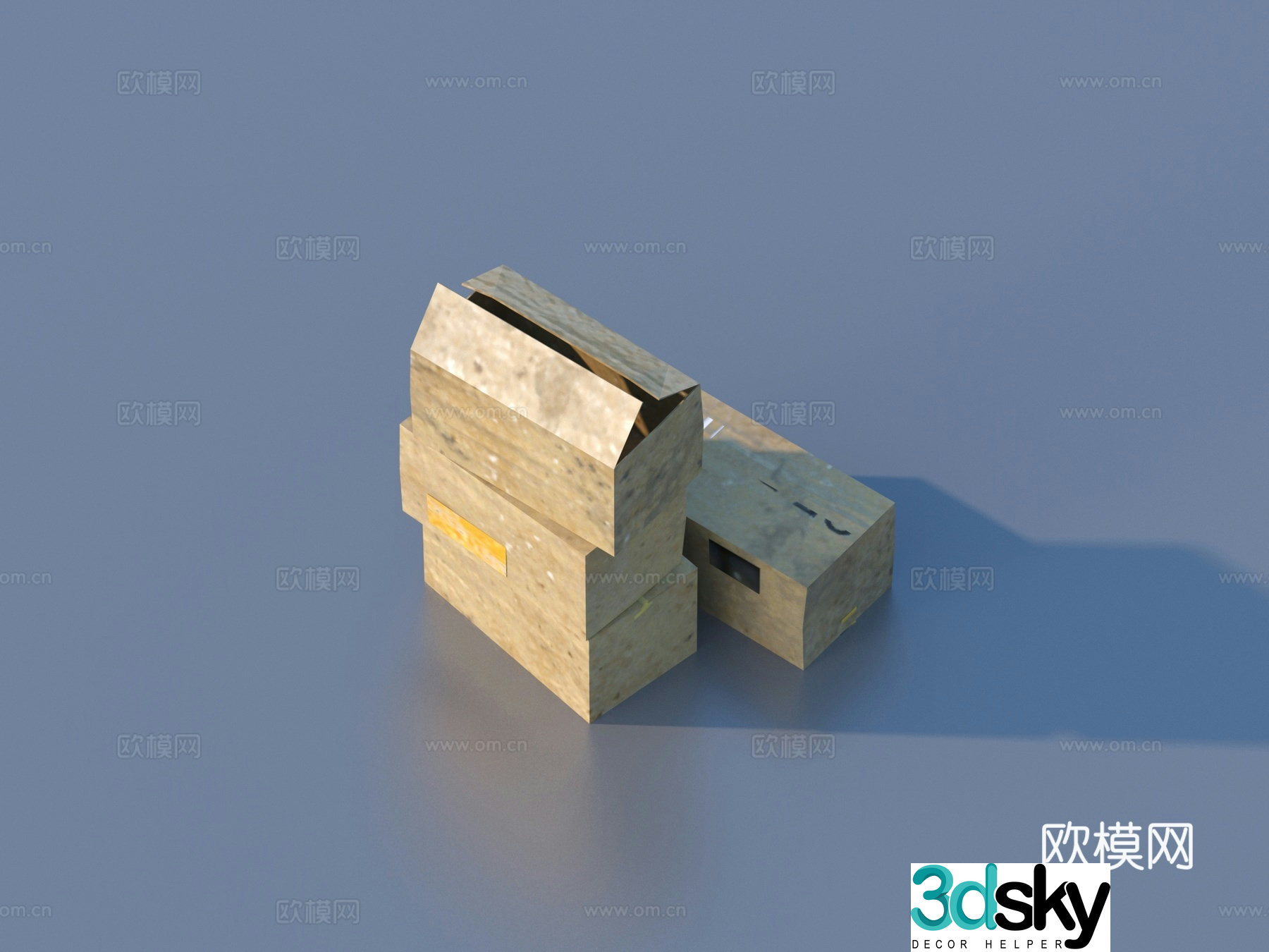 Box Carton Carton Carton 3D Model