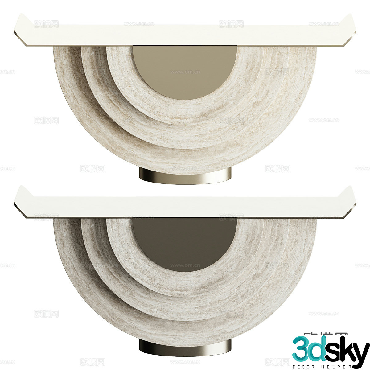 New Chinese style light luxury entrance cabinet end viewing platform 3D model