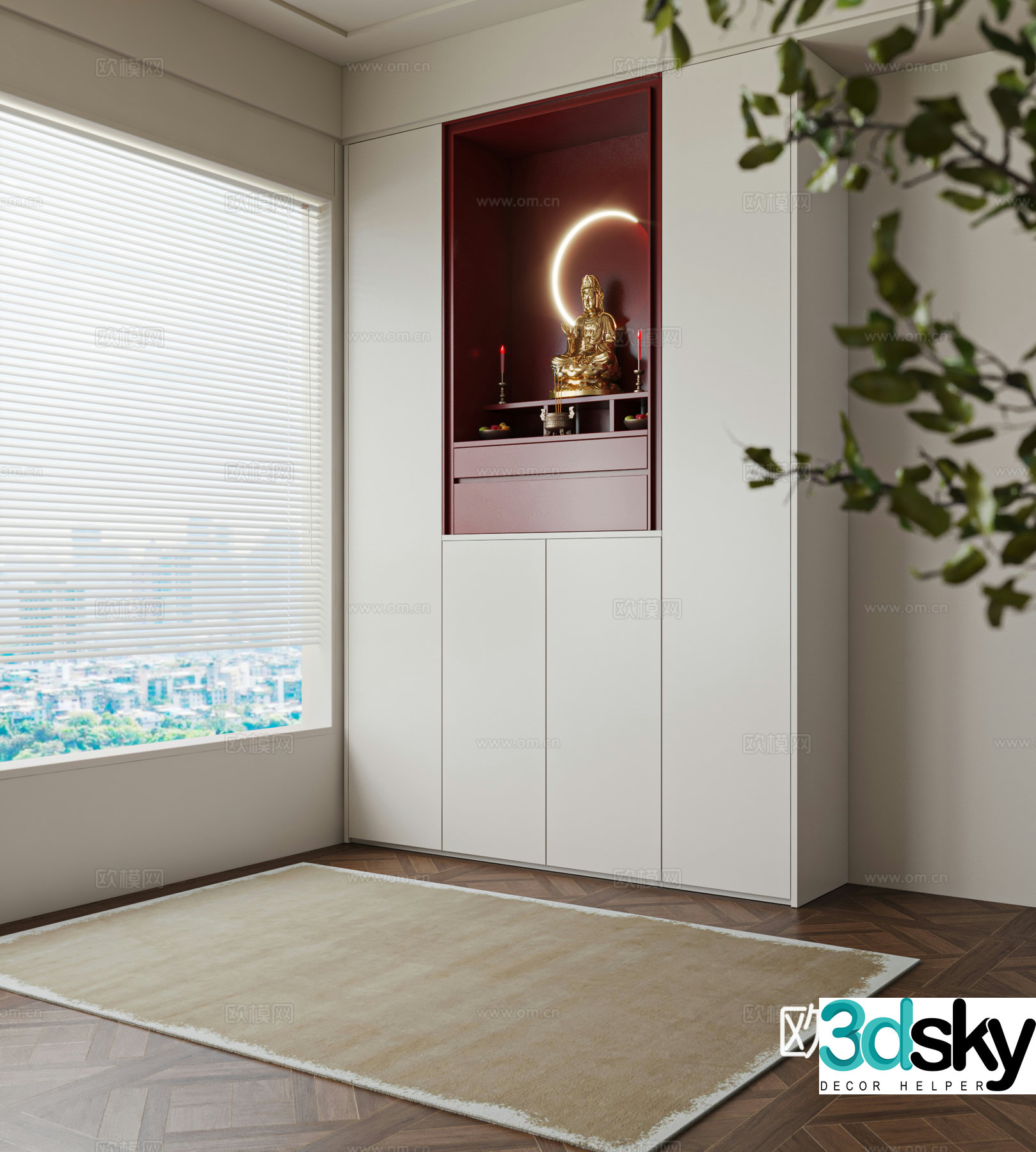 Buddha niche cabinet Buddha niche 3D model