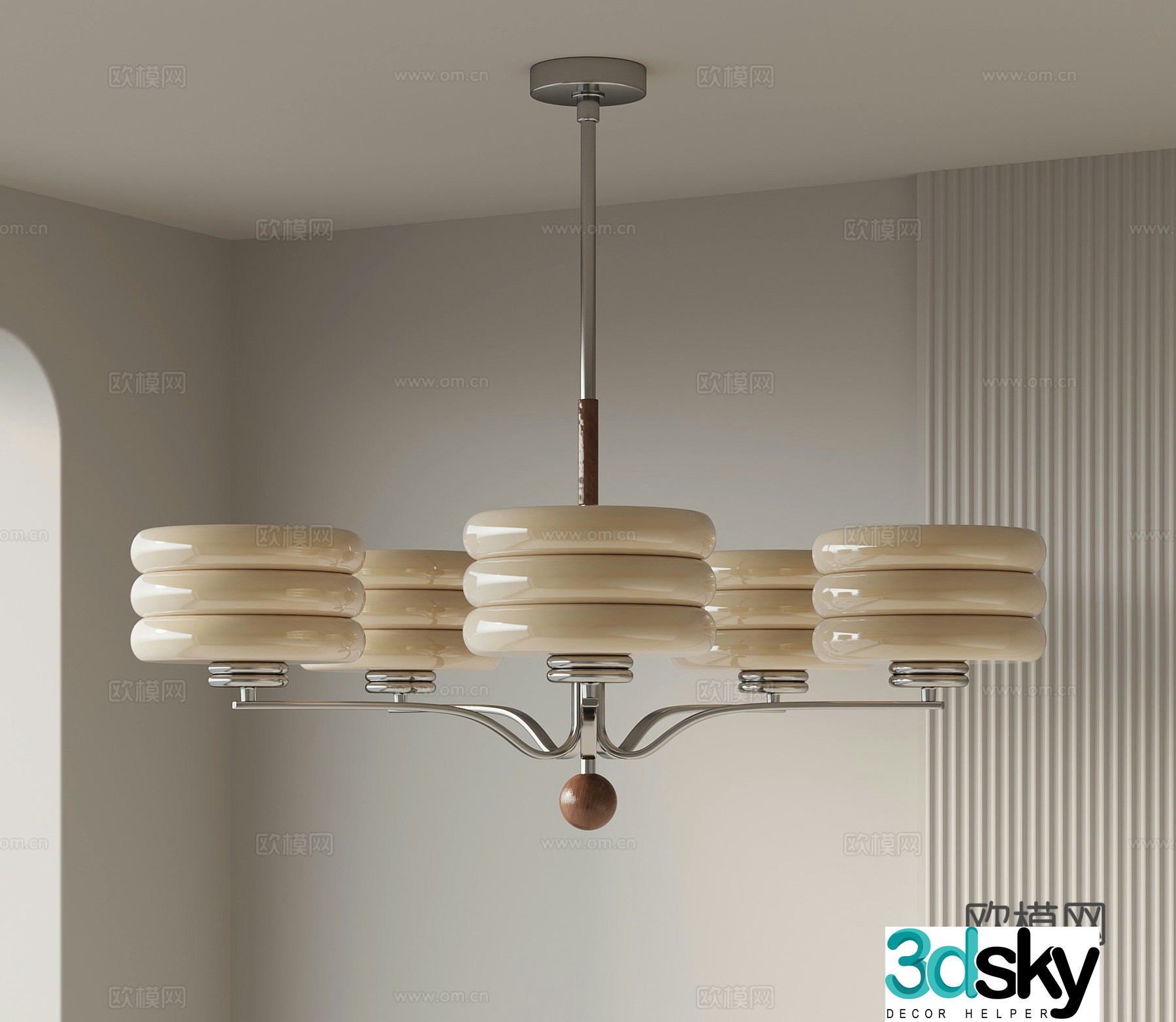 Chandelier French retro chandeliers Metal chandeliers Multi-head chandeliers Restaurant chandeliers 3D model