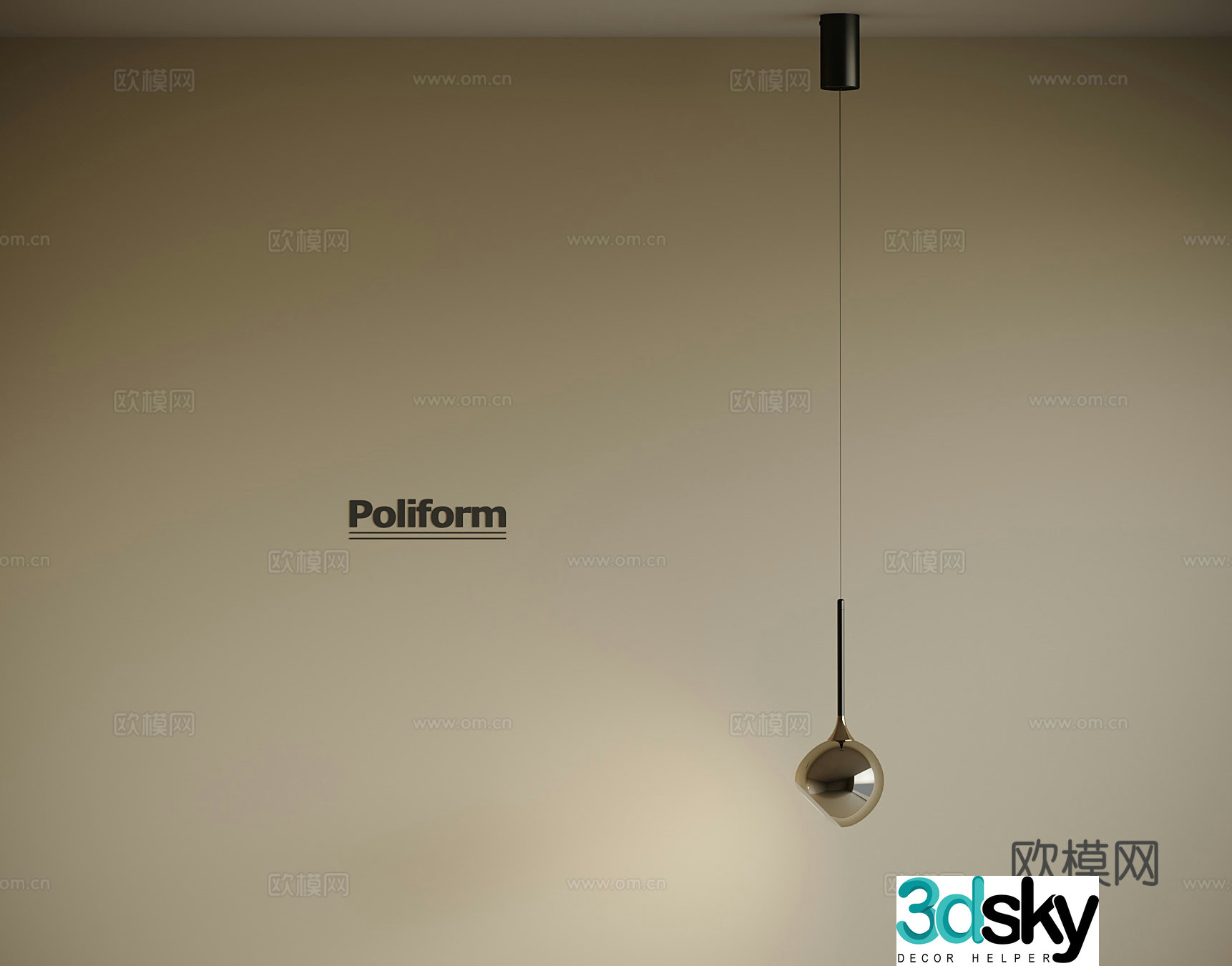 Modern metal chandeliers bedside chandeliers 3d model