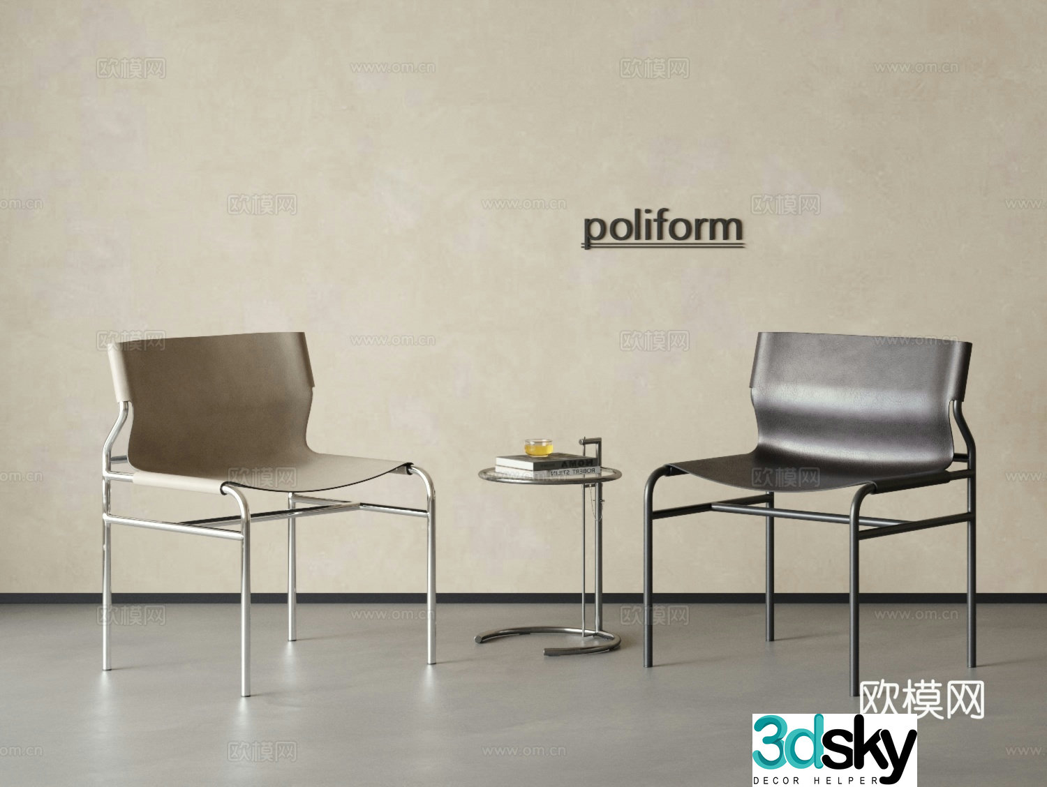 Modern leisure chair Single chair Leisure sofa Negotiation chair Leisure chair Hanging painting Carpet 3D model