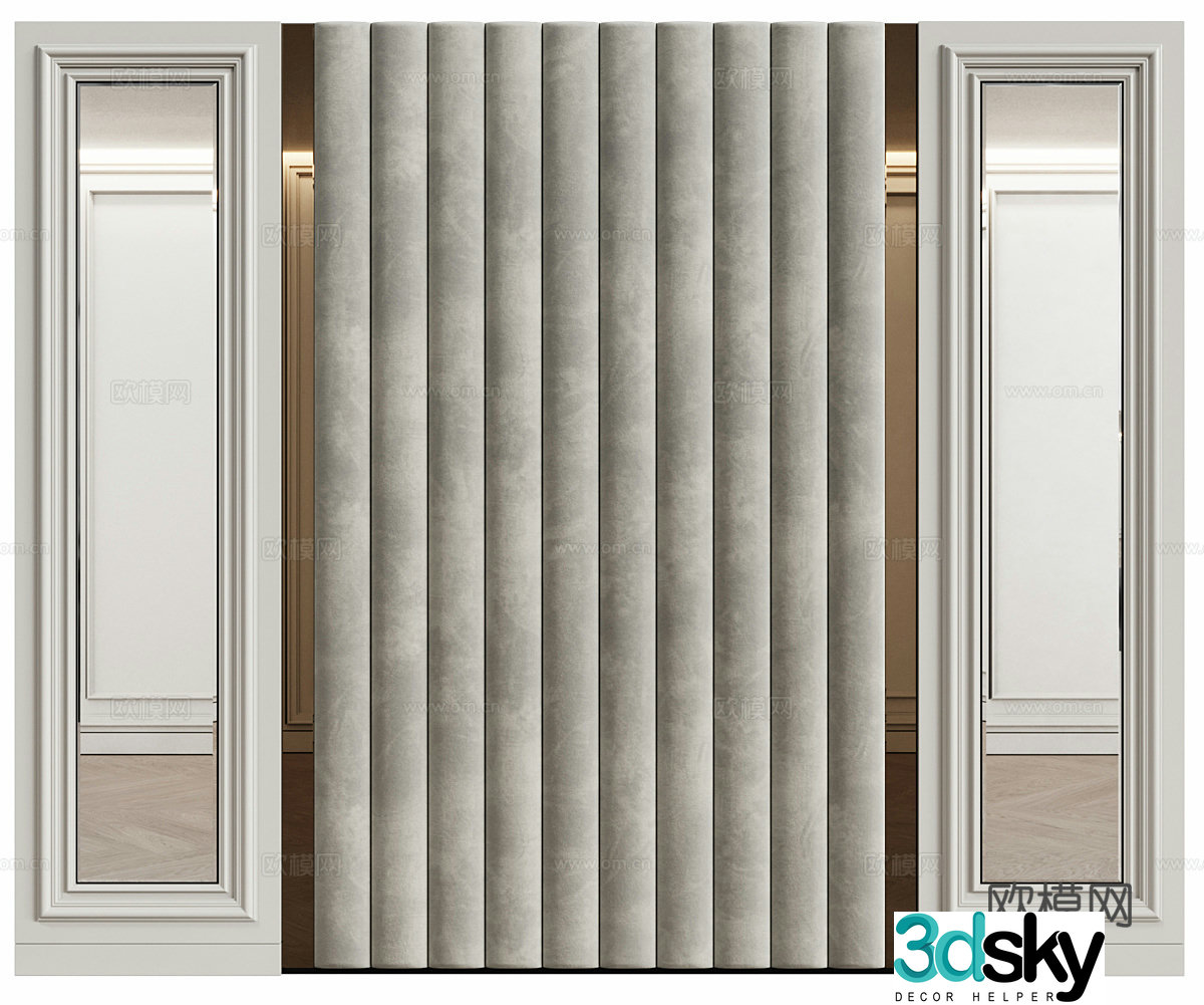 Simple European background wall background wall TV background wall sofa background wall 3d model