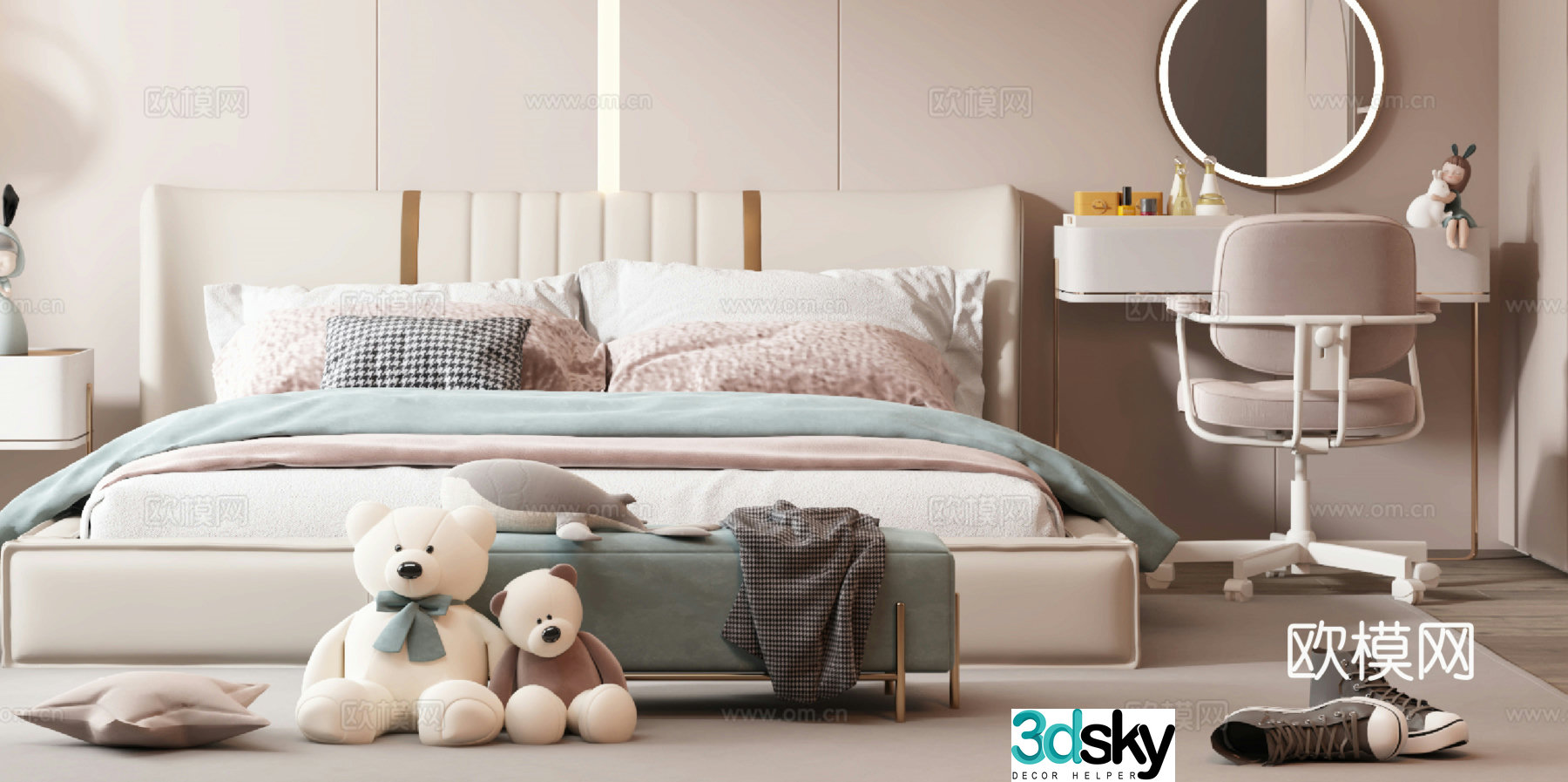 Modern children’s bed 3d model