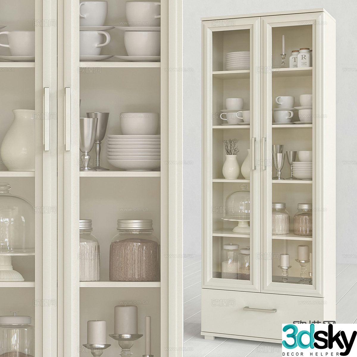 Storage cabinet Simple European storage cabinet Locker 3D model