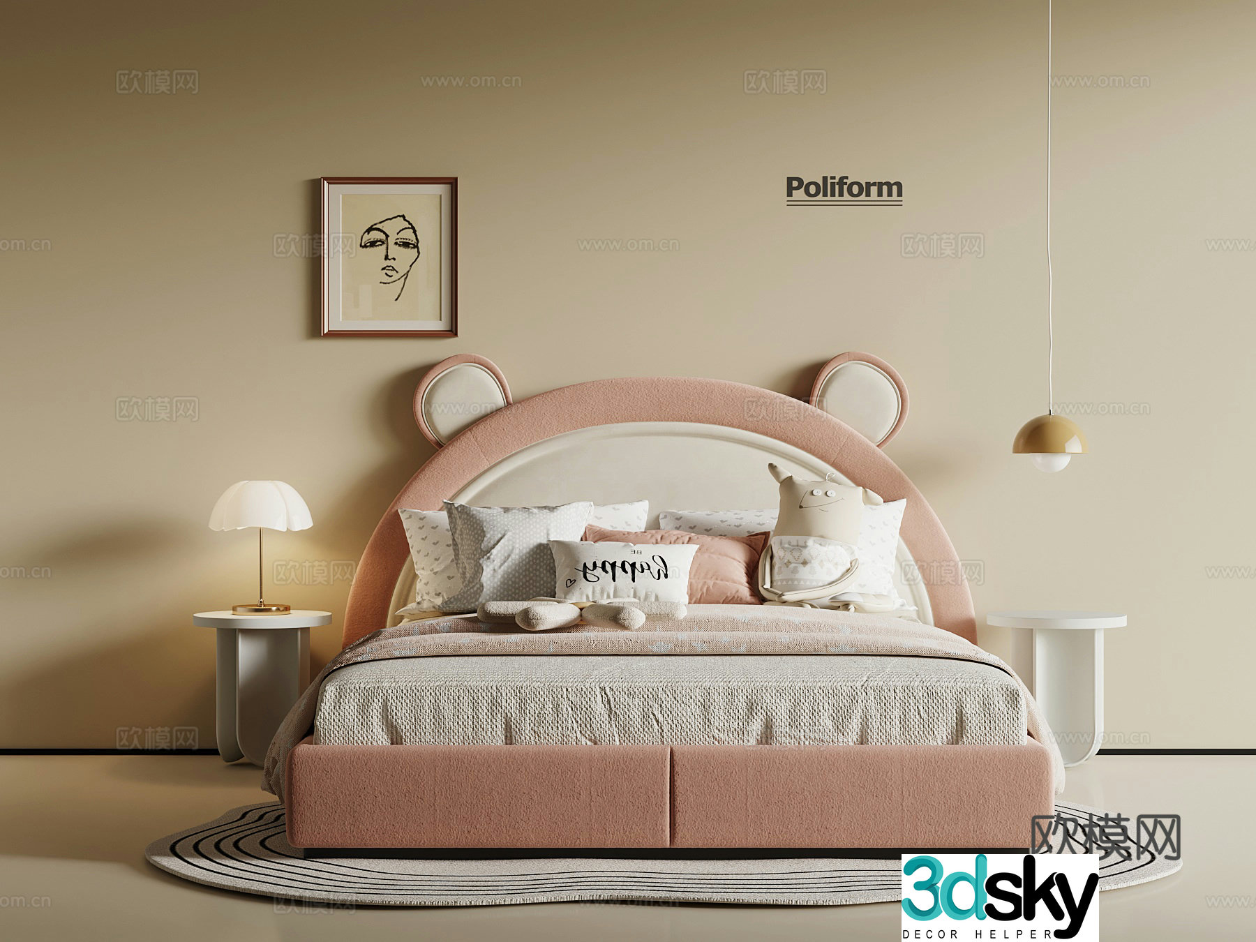 Modern children’s bed 3d model