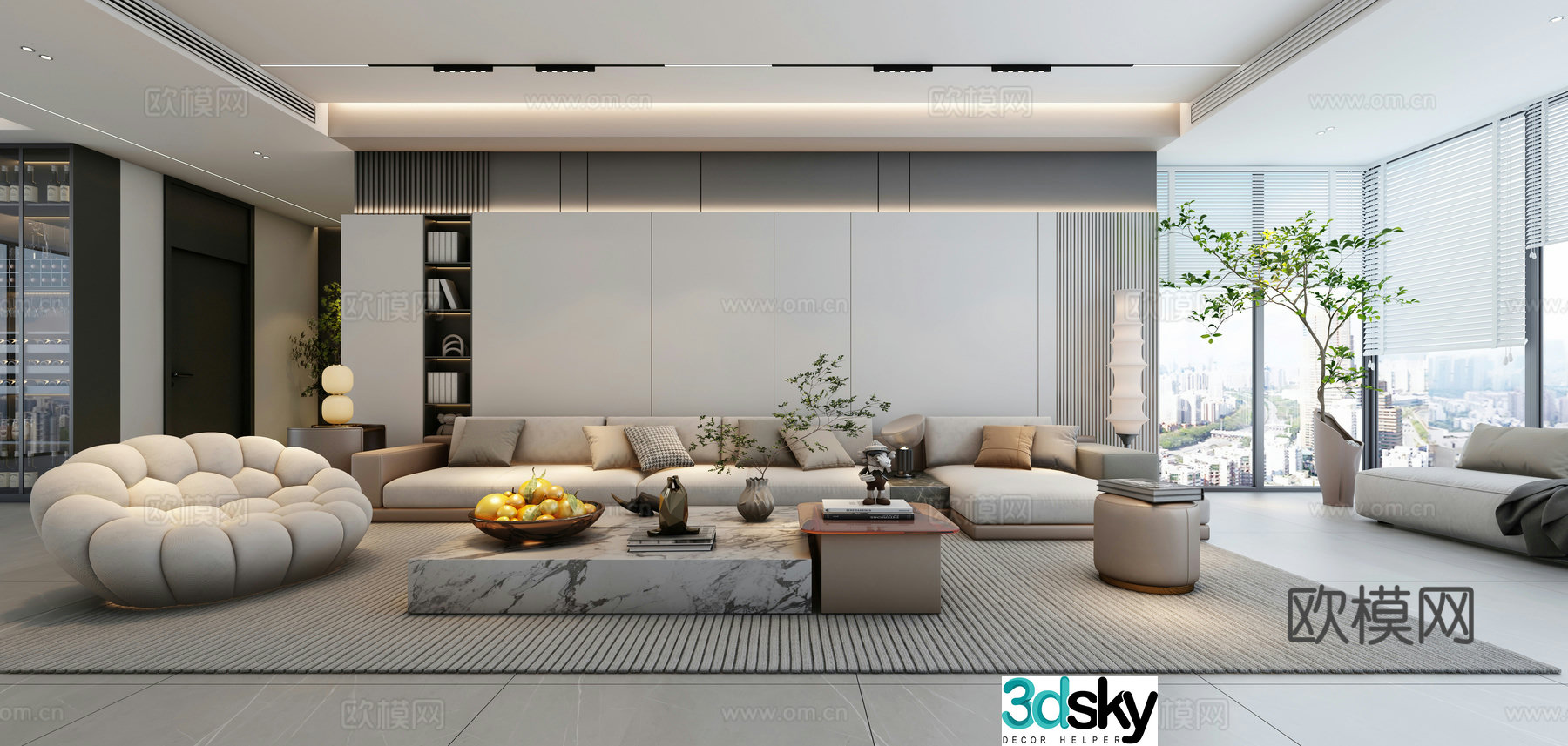 Modern living room 3d model 3d model