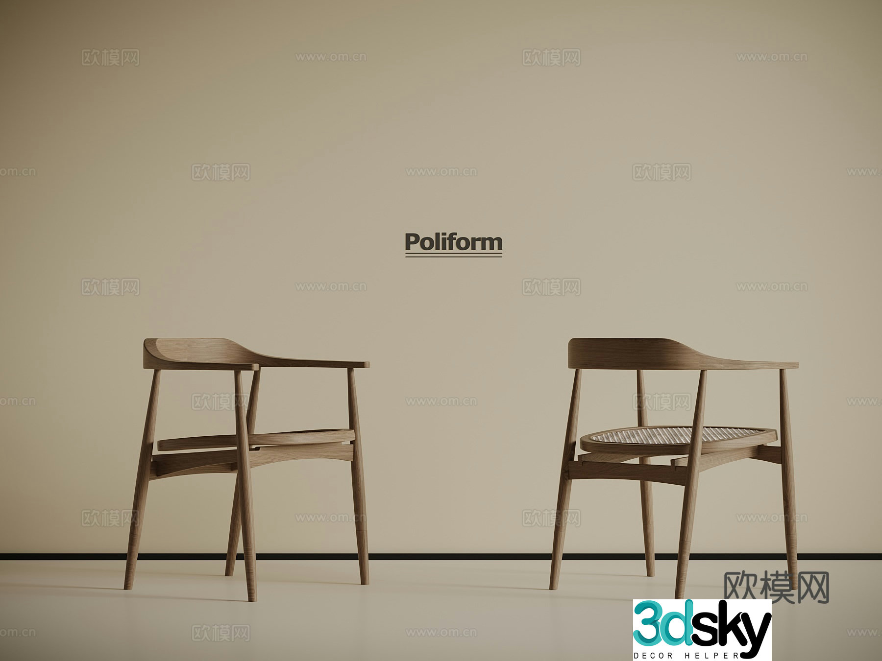 New Chinese style chair dining chair 3d model