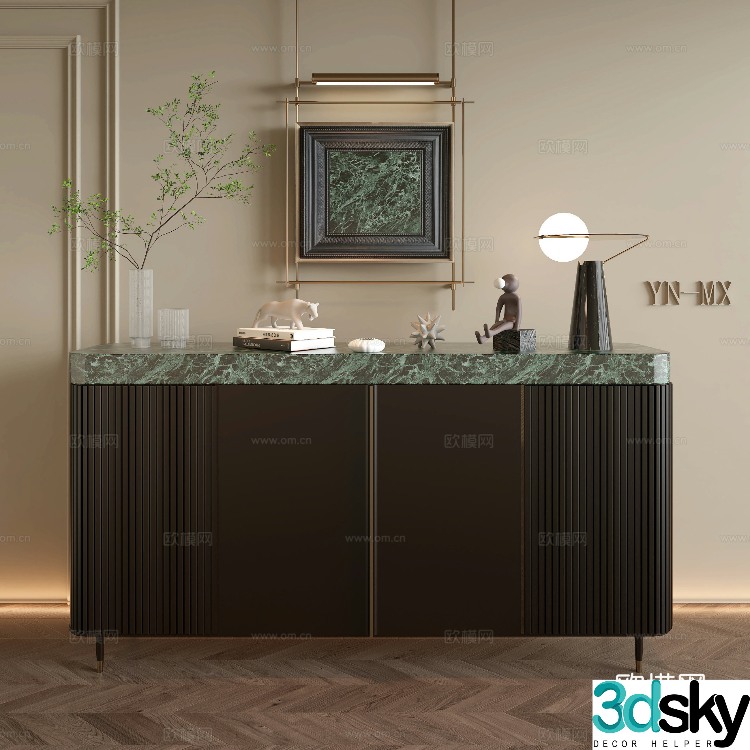 French side cabinet entrance 3D model
