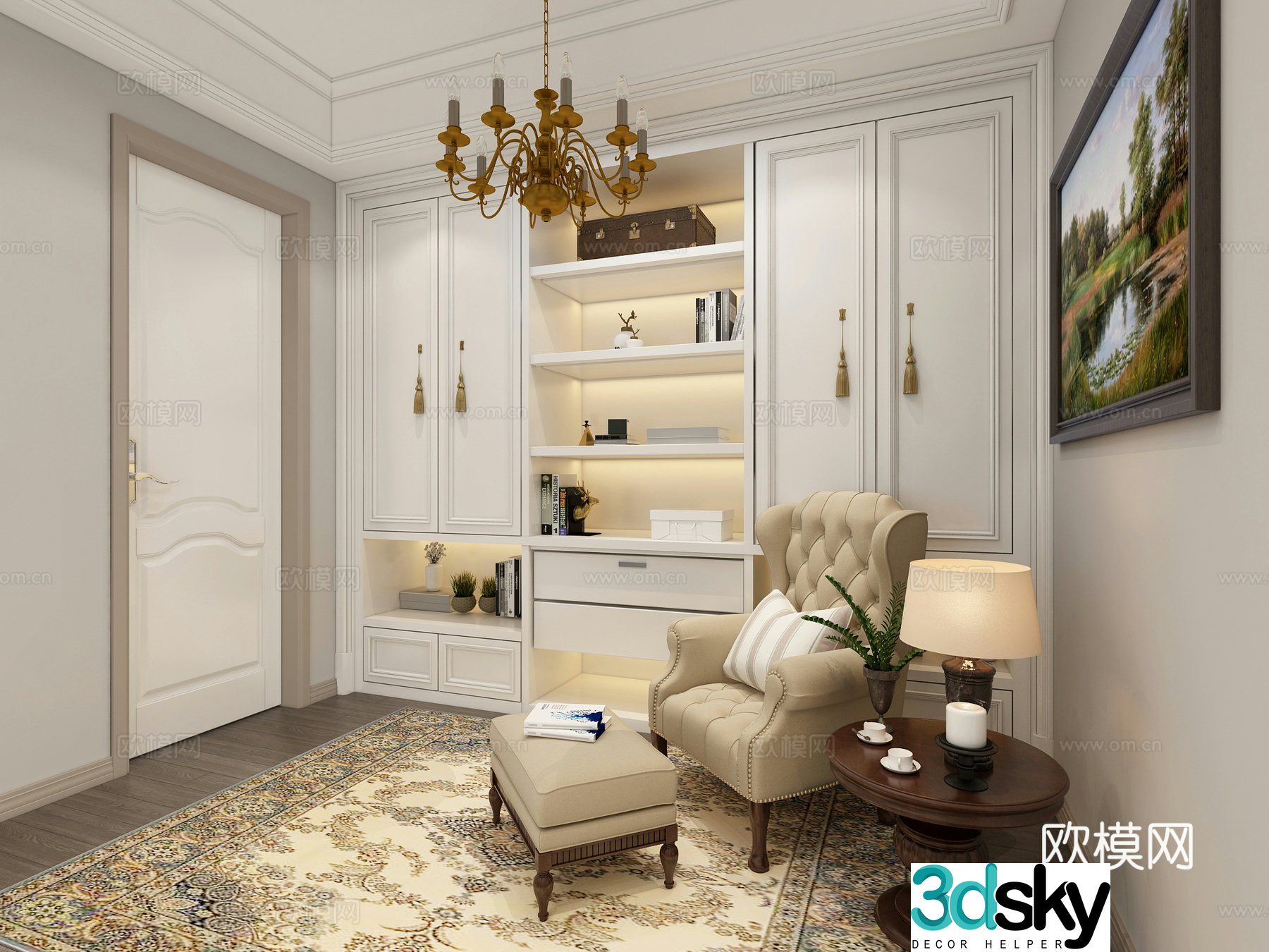 American aisle cloakroom rest 3d model