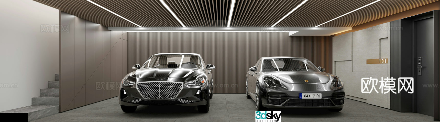 Modern garage 3d model