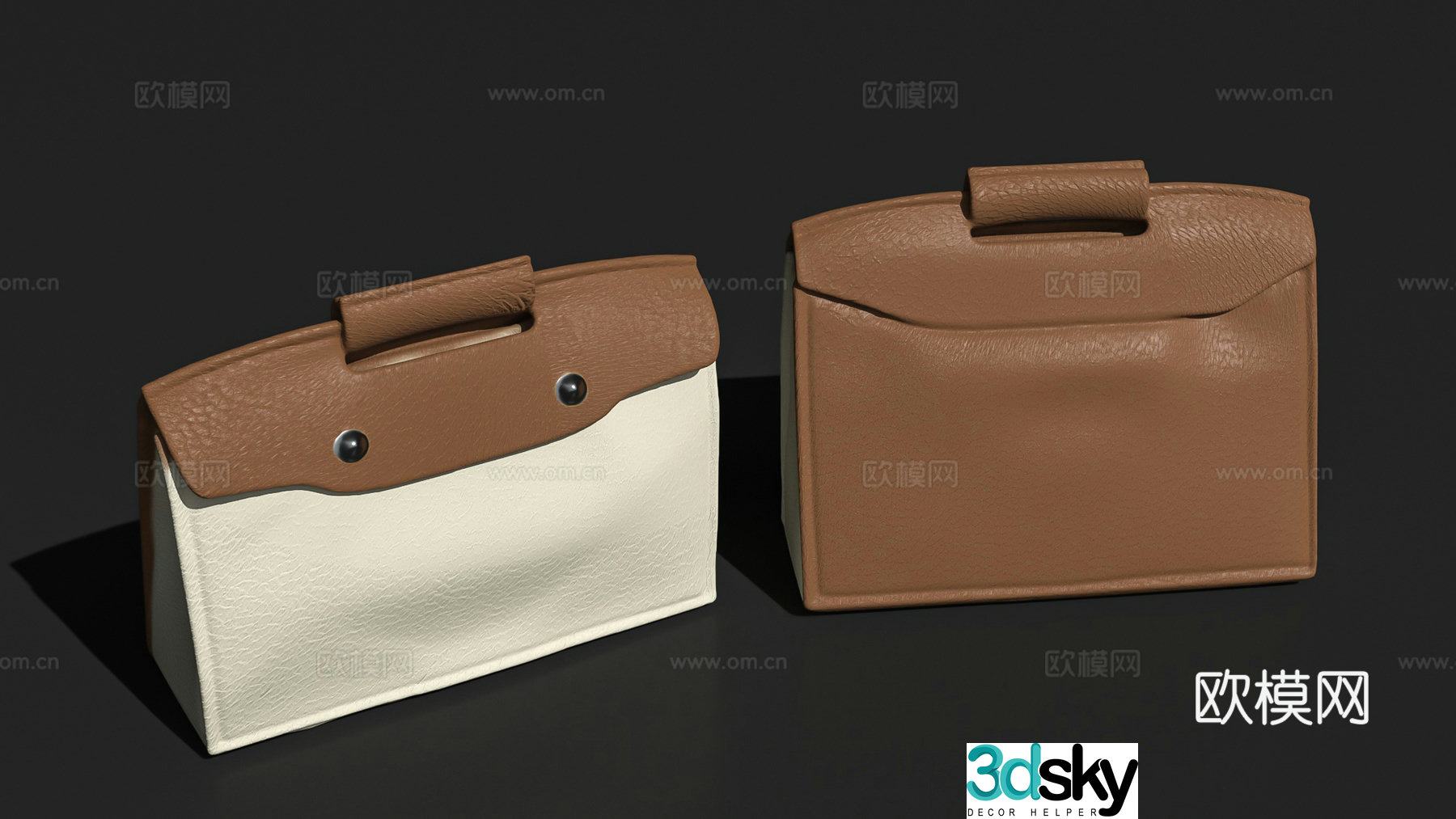 Leather bag handbag crossbody bag 3d model